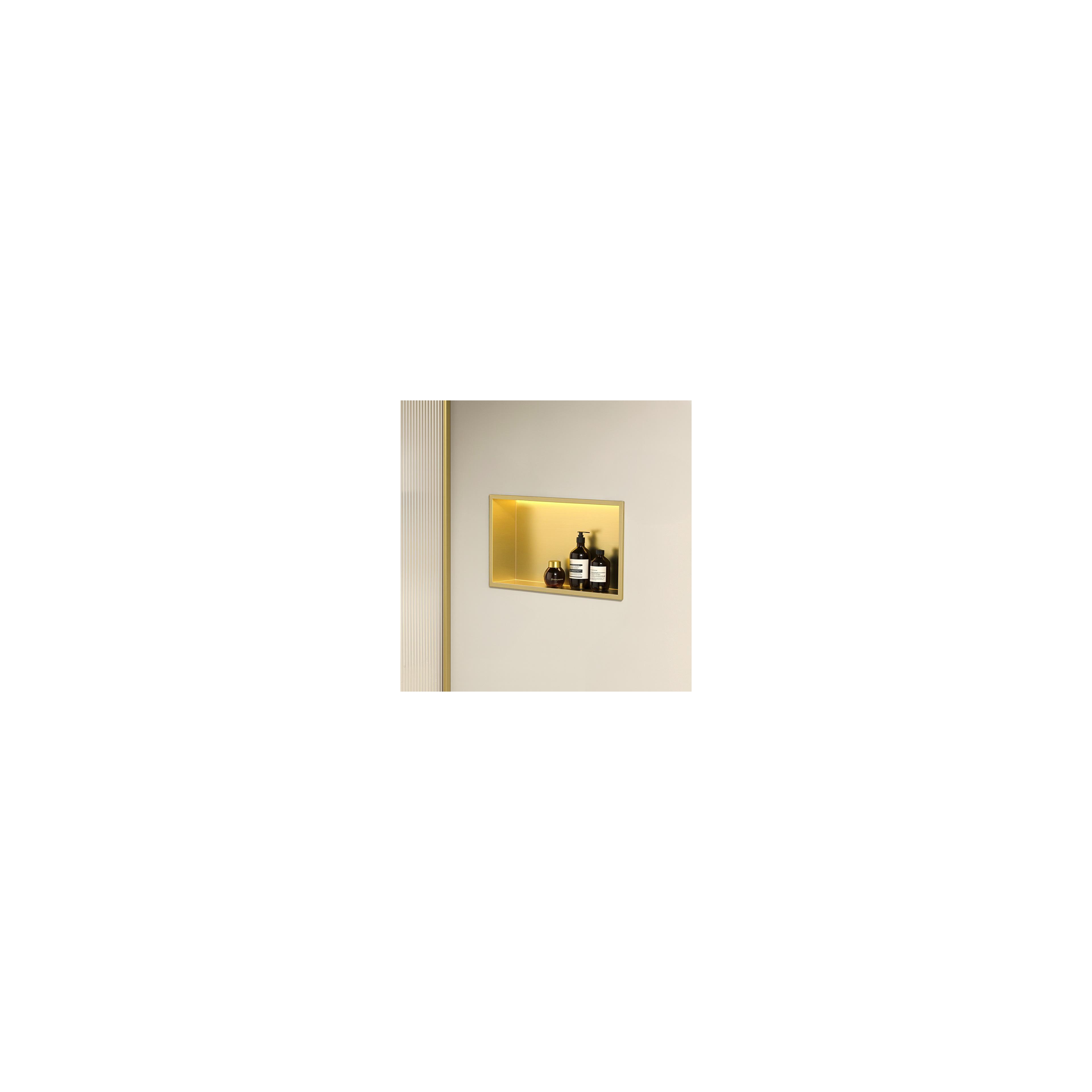 REPISA DE BAÑO EMPOTRADA LED 30x45 brush gold