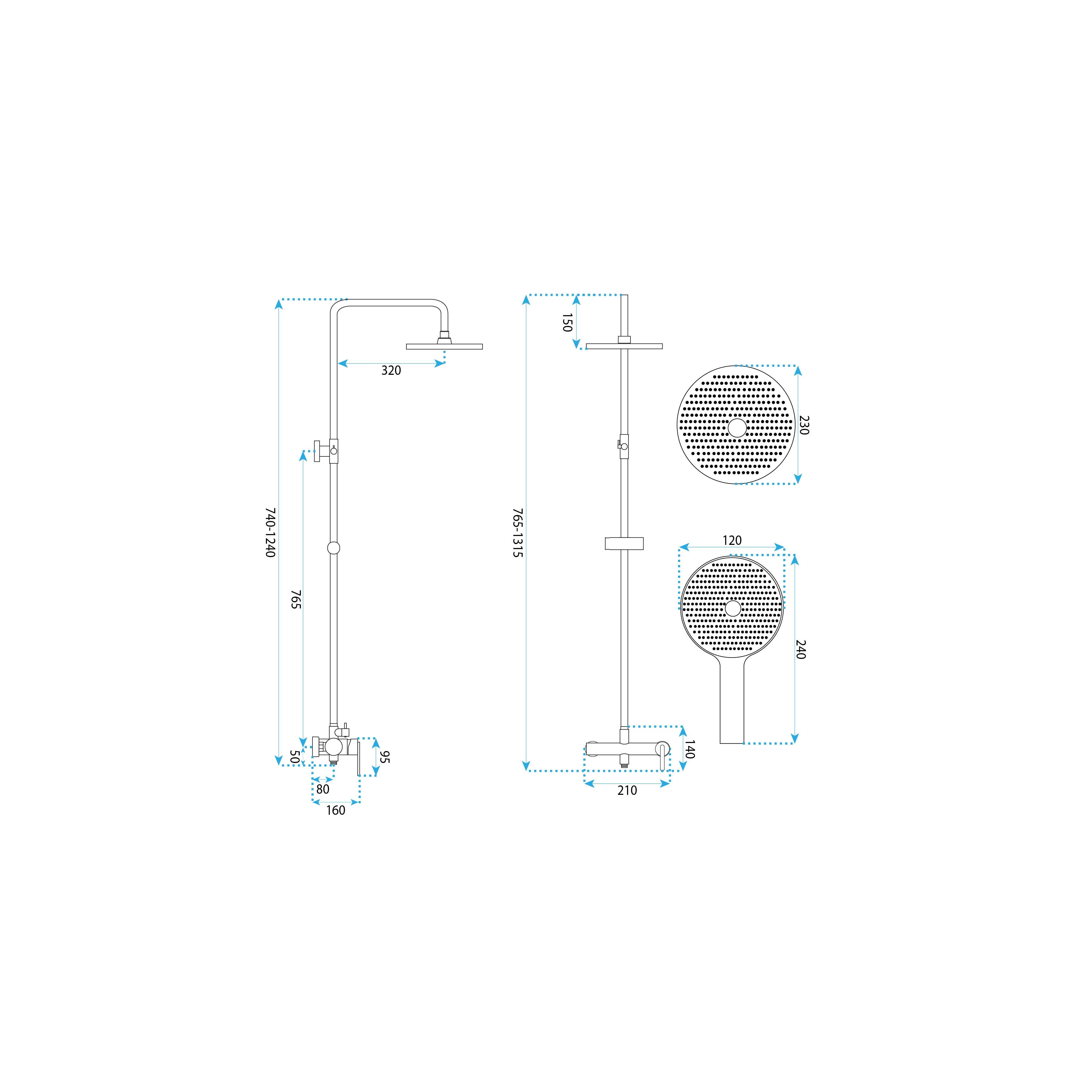 Shower set Rea Ontario Titan