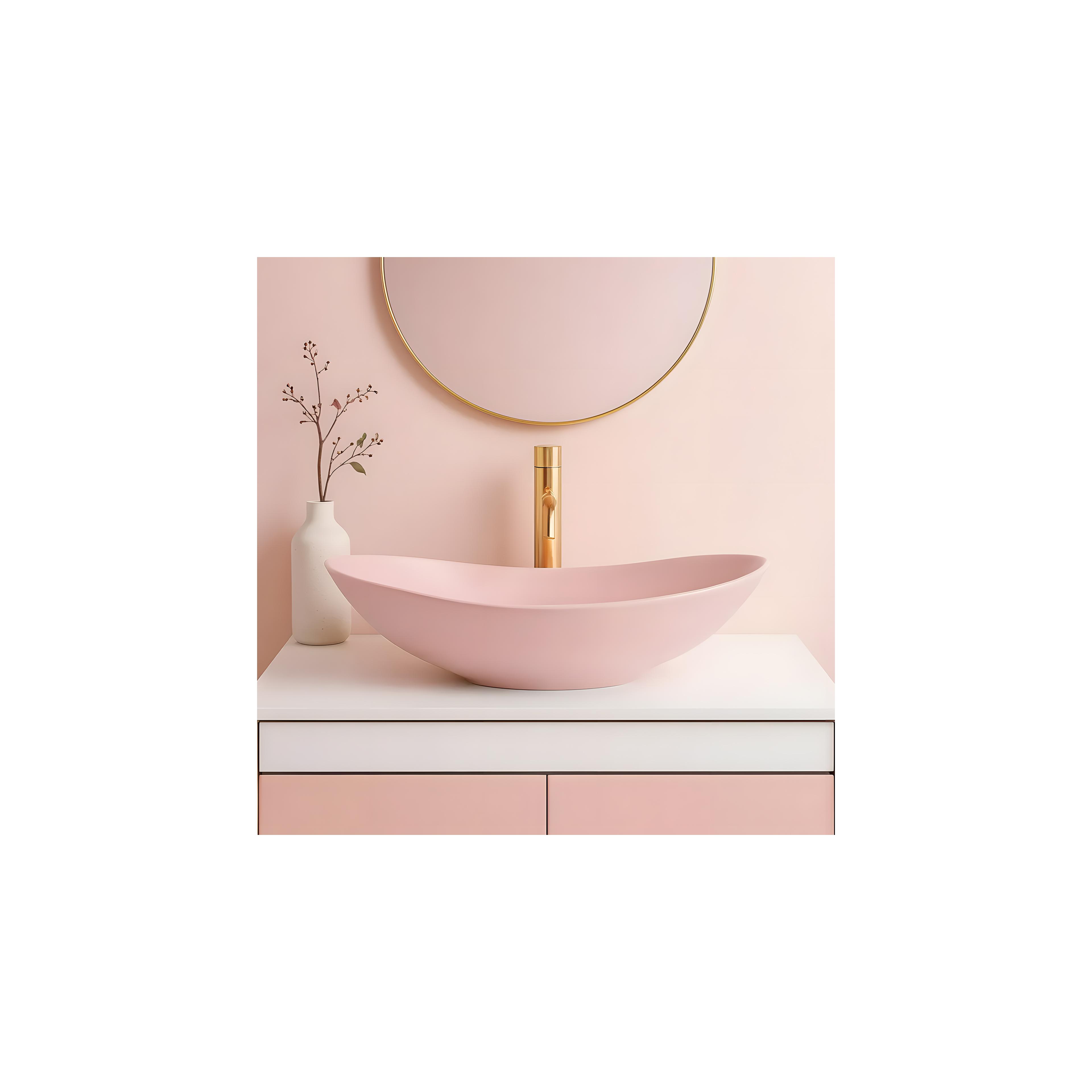 Umywalka nablatowa Rea Royal Powder Pink Matt