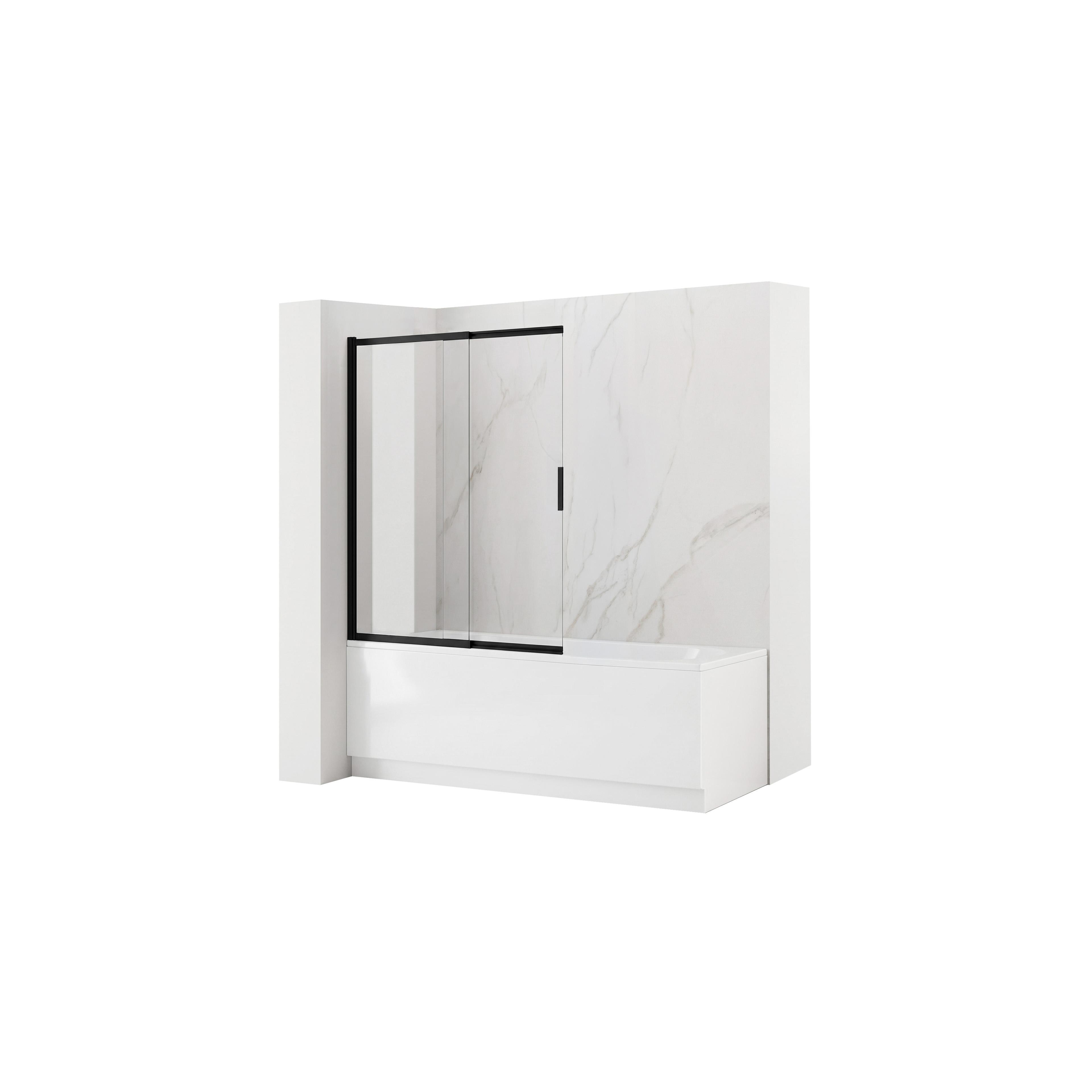 Badekarsskærm skydedør Rea Dario Black 120