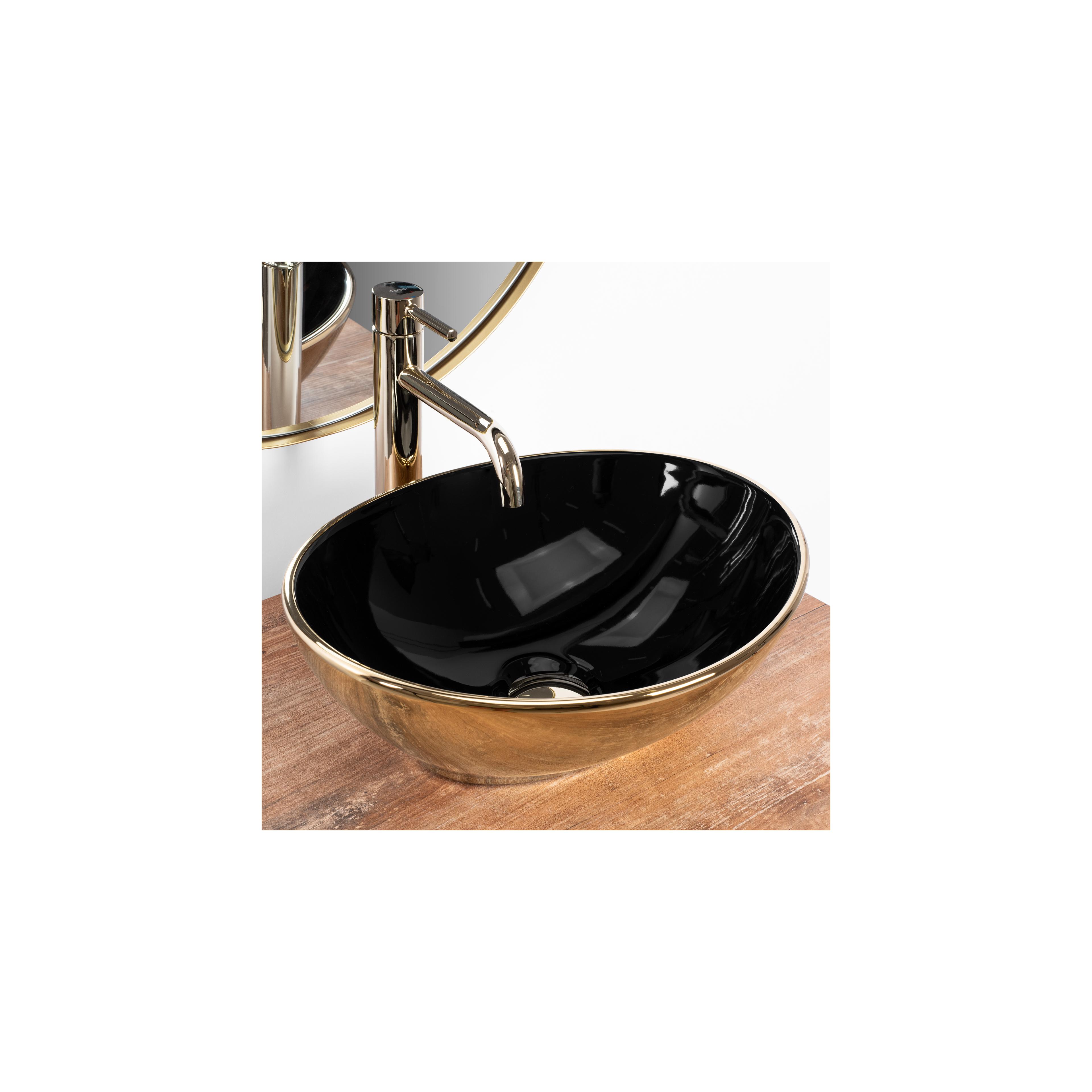 Umywalka nablatowa Rea Sofia in Black Gold
