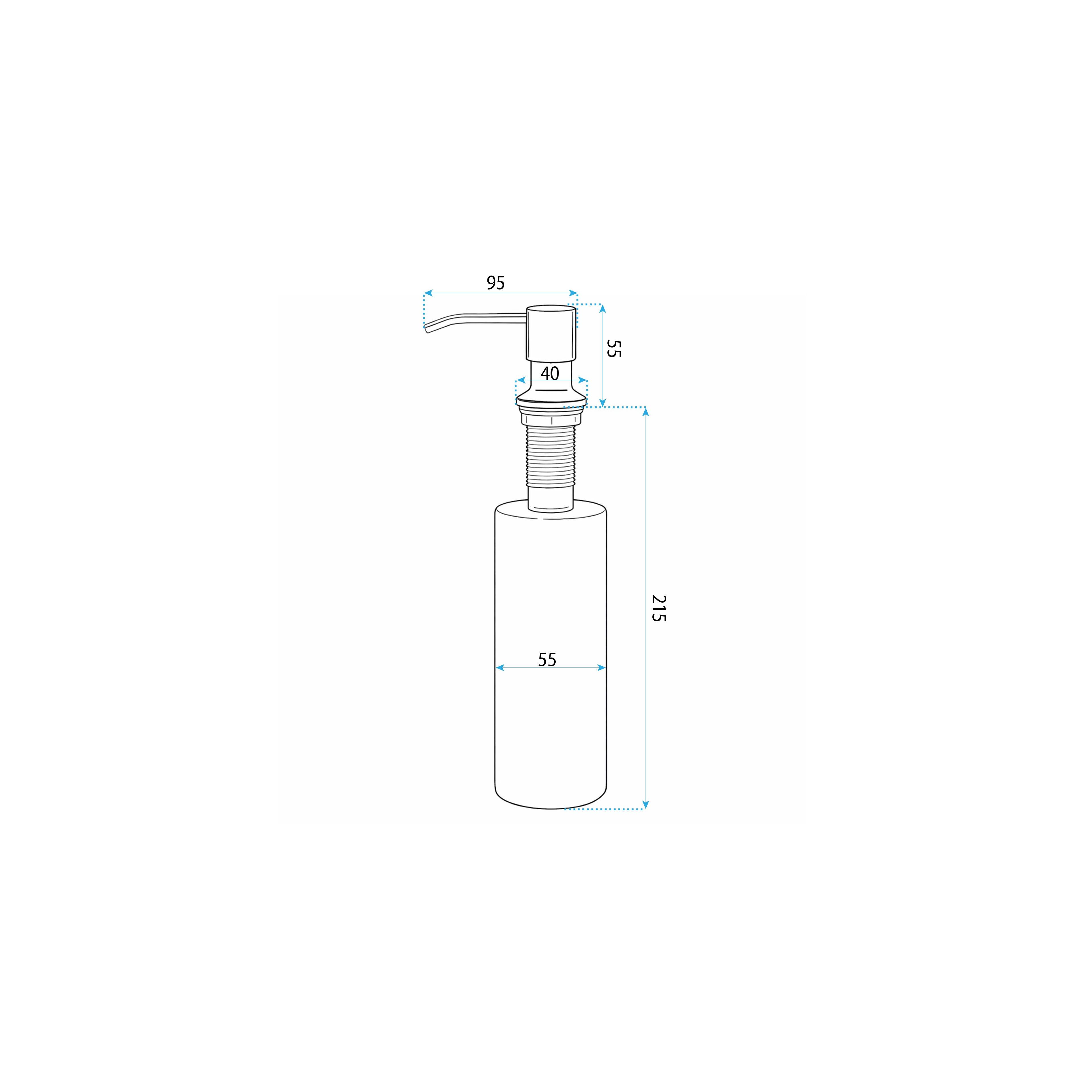 Detergent dispenser for sinks Rea LON Black