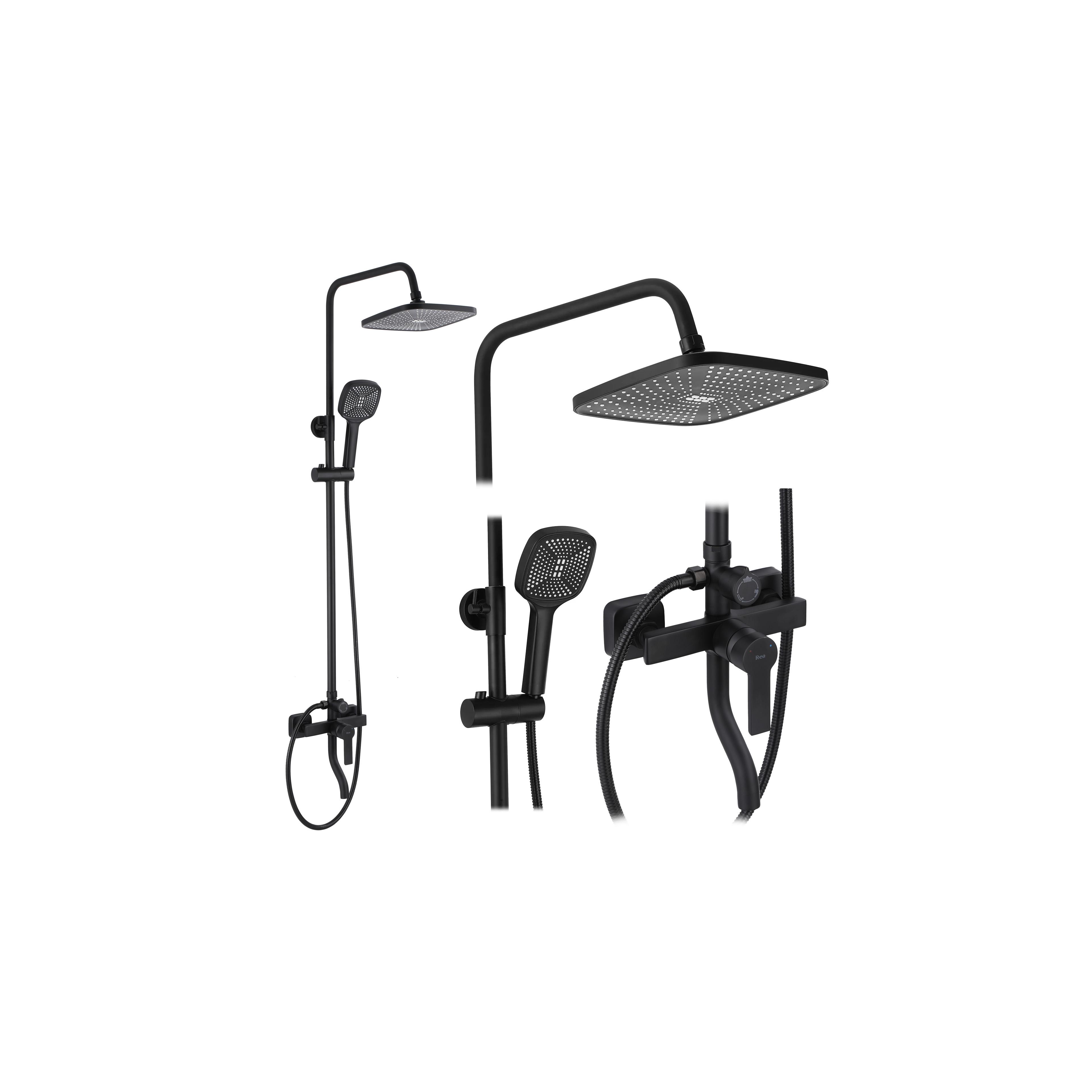 REA ARGUS BLACK MATT BLACK MATT Suihkusetti