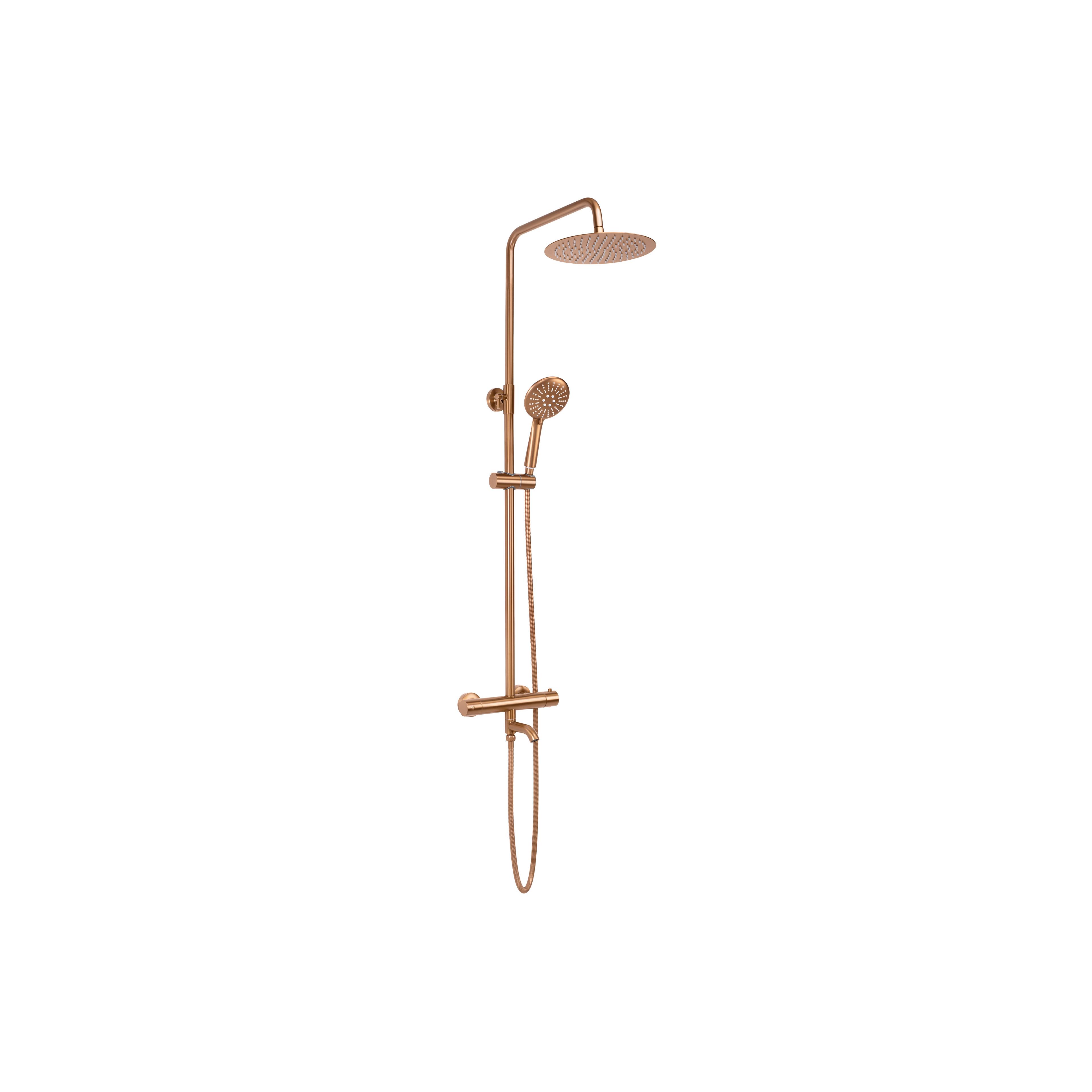 Shower set with thermostat REA Lungo Copper Brush