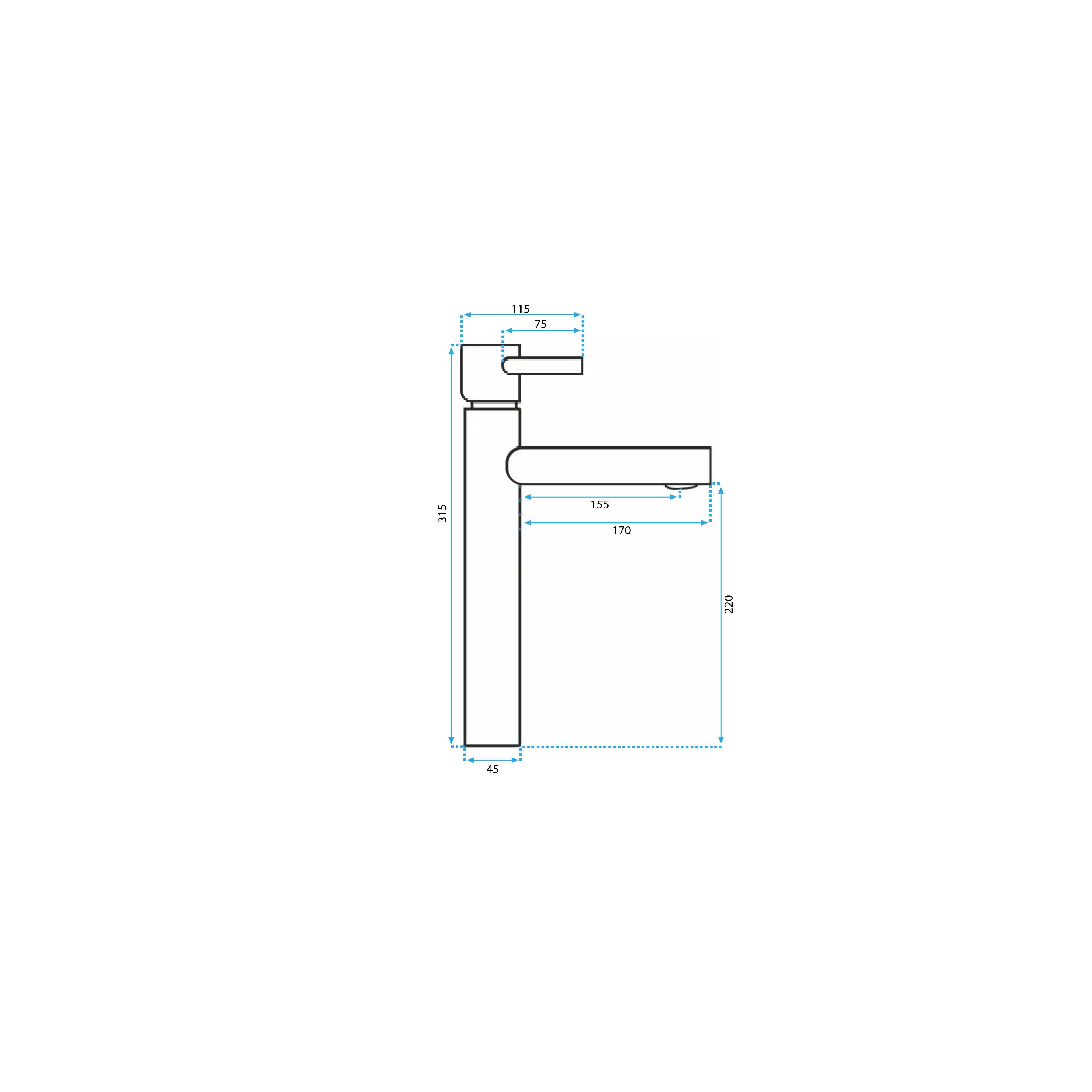 Robinet de lavabo Rea Tess High