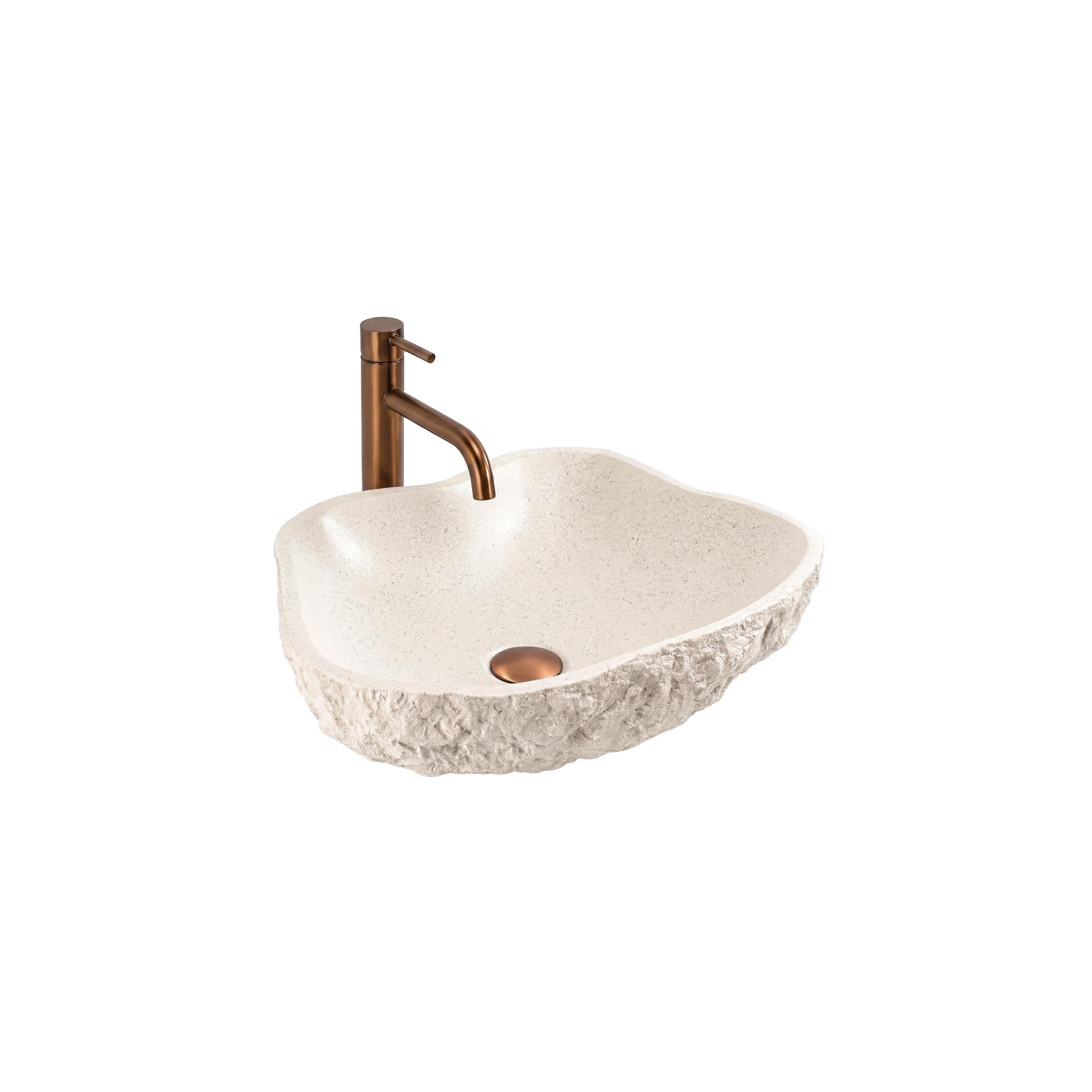 Umywalka nablatowa Rea Isla Warm Beige