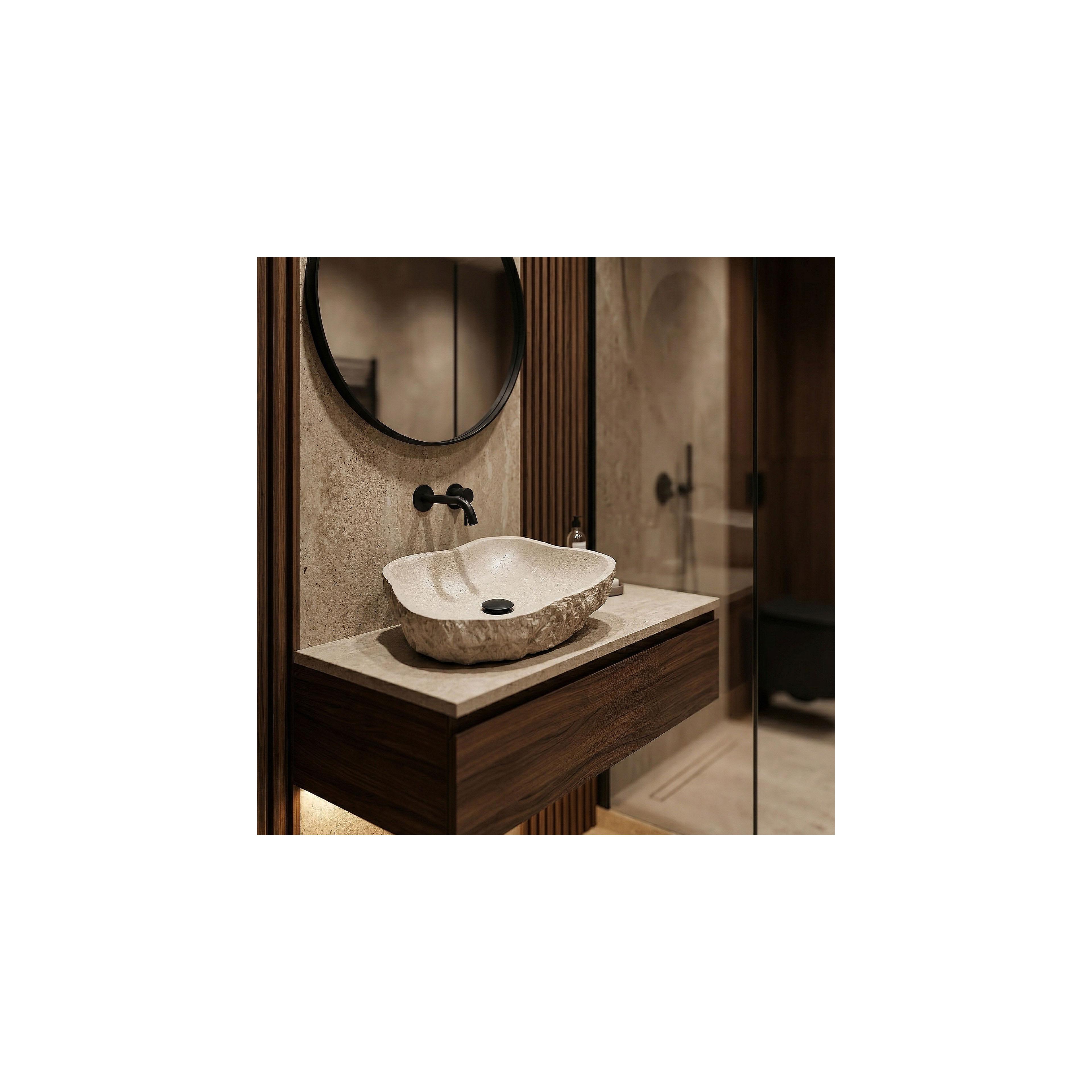 Umywalka nablatowa Rea Isla Warm Beige