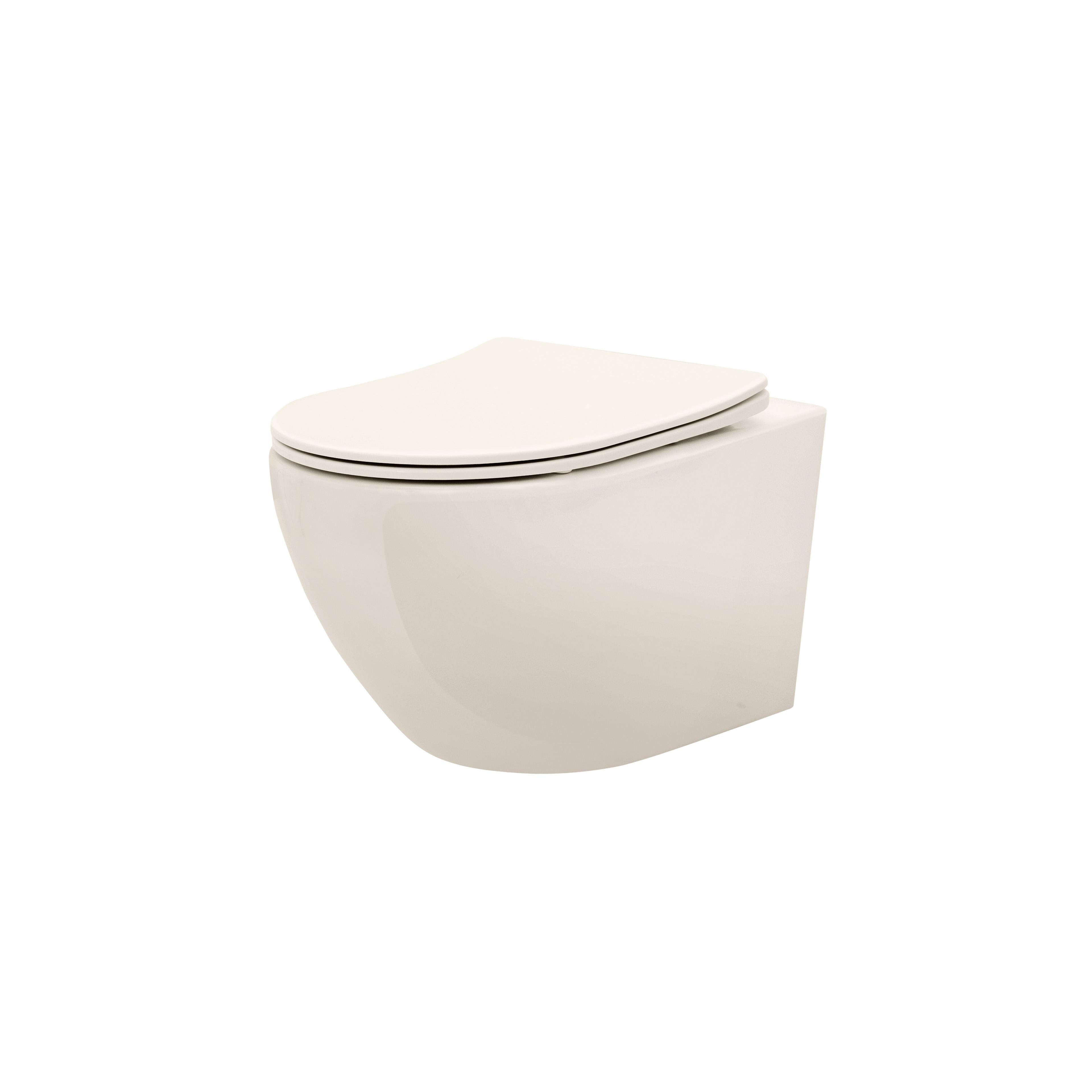 Cuvette WC suspendue REA Carlo Mini Rimless Ecru