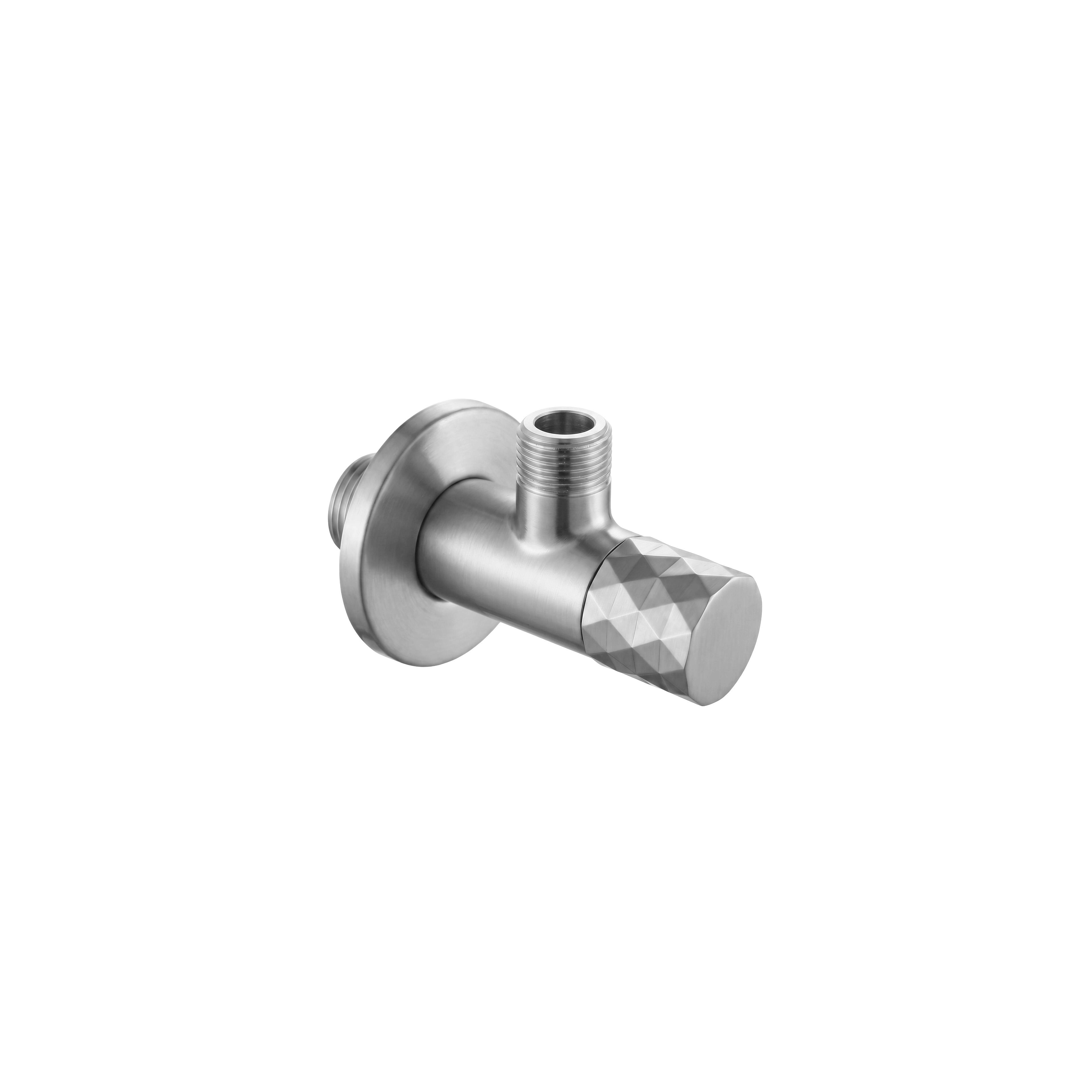 Zawór kątowy Diamond 03 1/2" x 3/8" Nikiel Szczotkowany