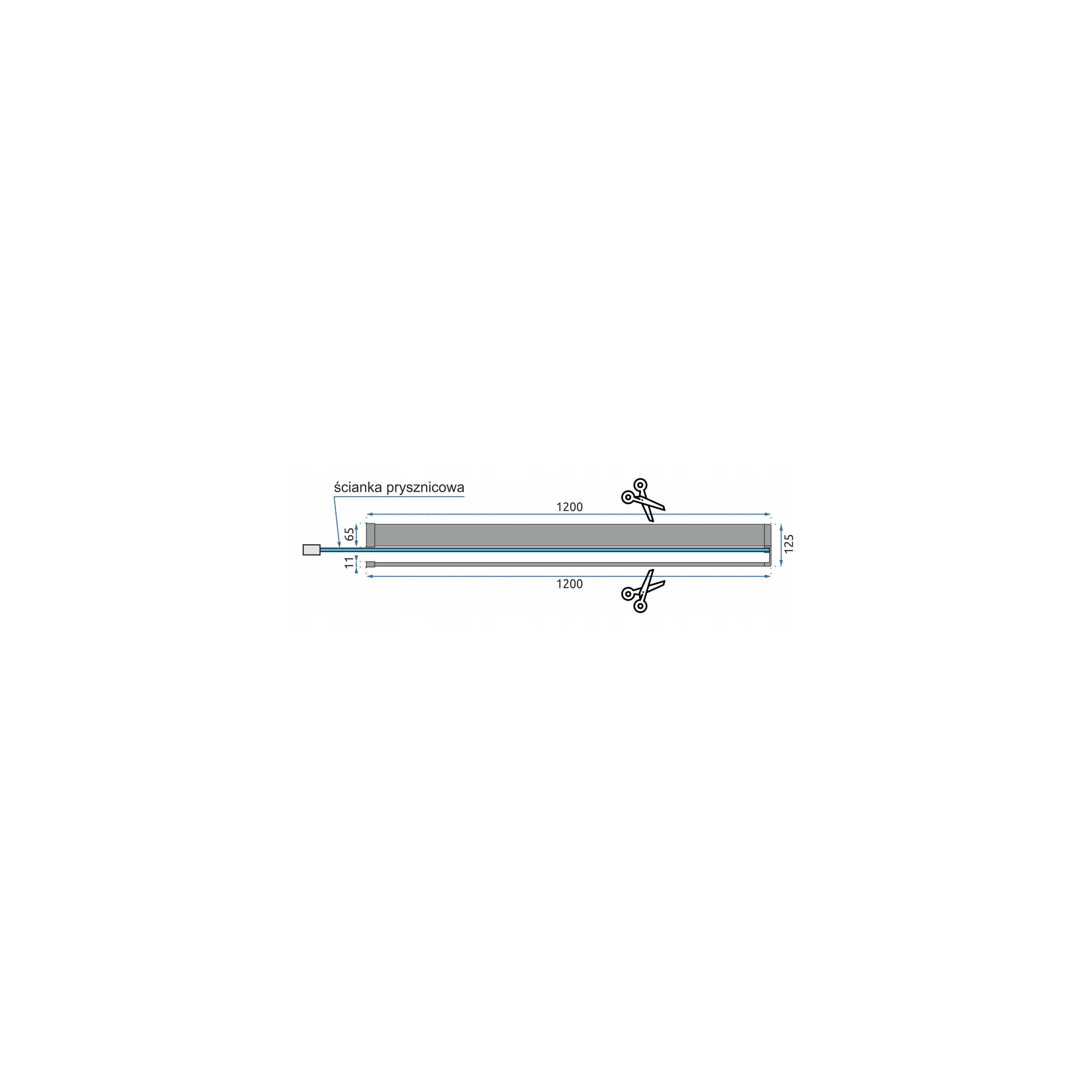 Parete doccia Rea Aero N 70 Transparent mensola EVO