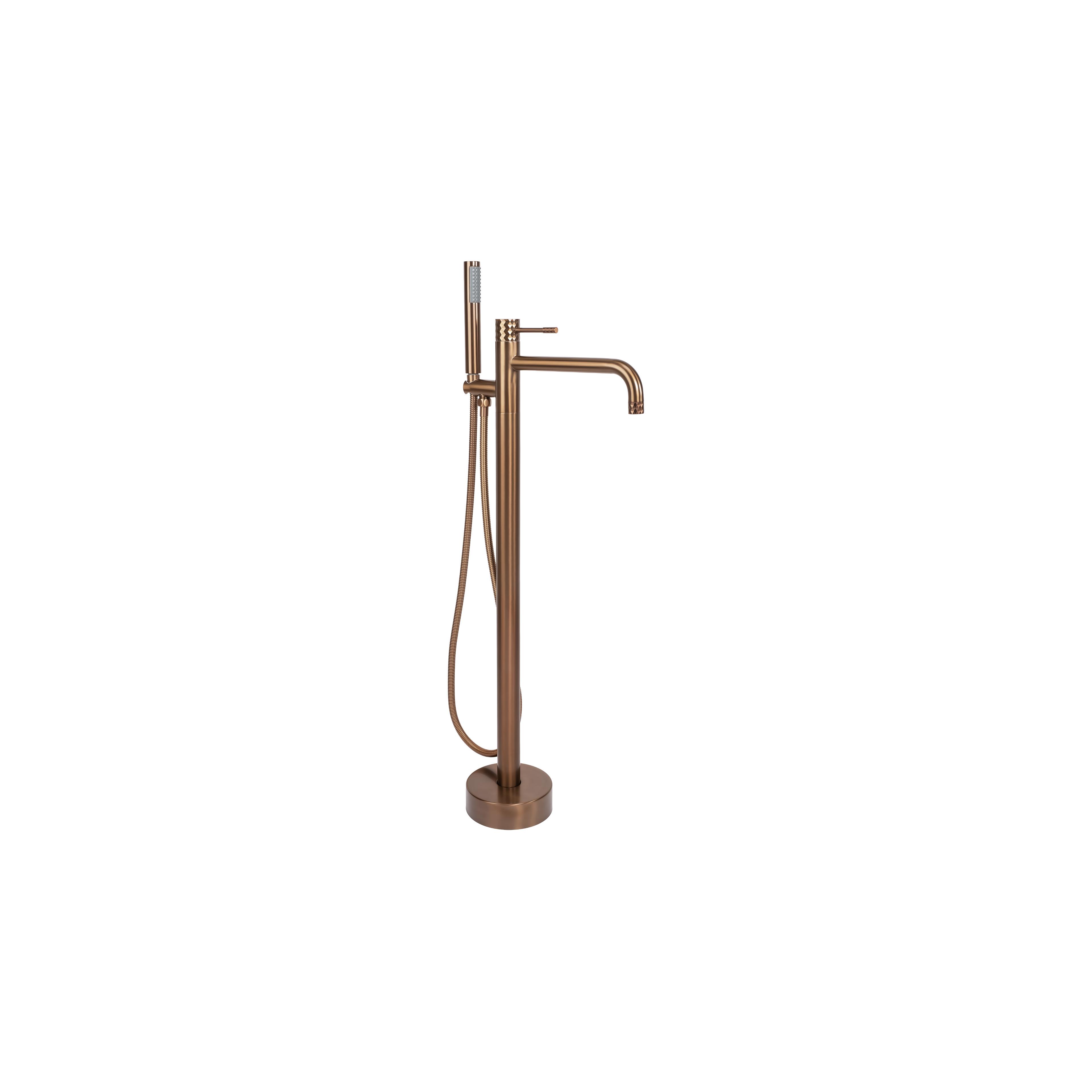 Szabadon álló padló csaptelep Rea Lungo Diamond Brush Copper
