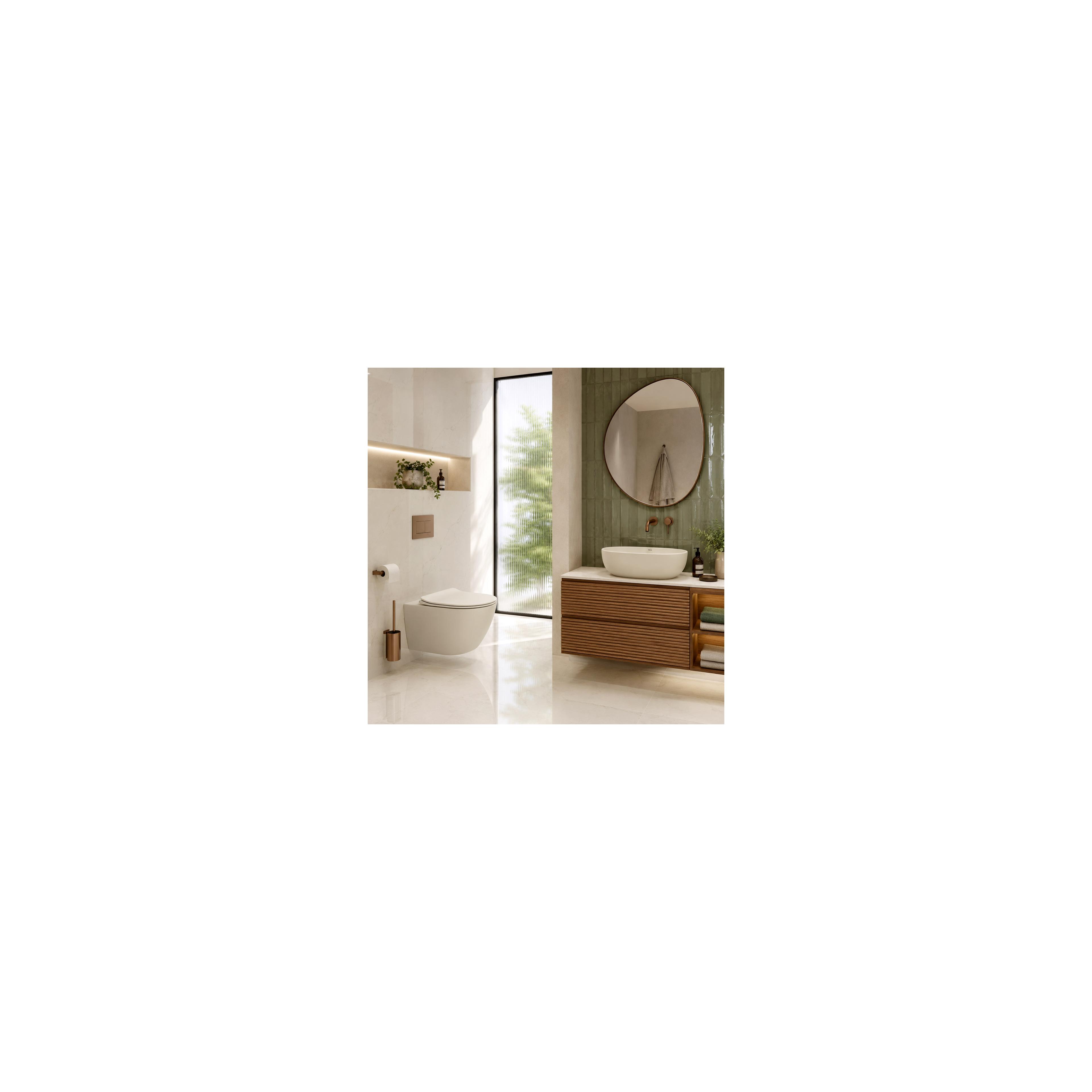 Ensemble WC Suspendu Focus + Lavabo à Poser Rea Focus Creme