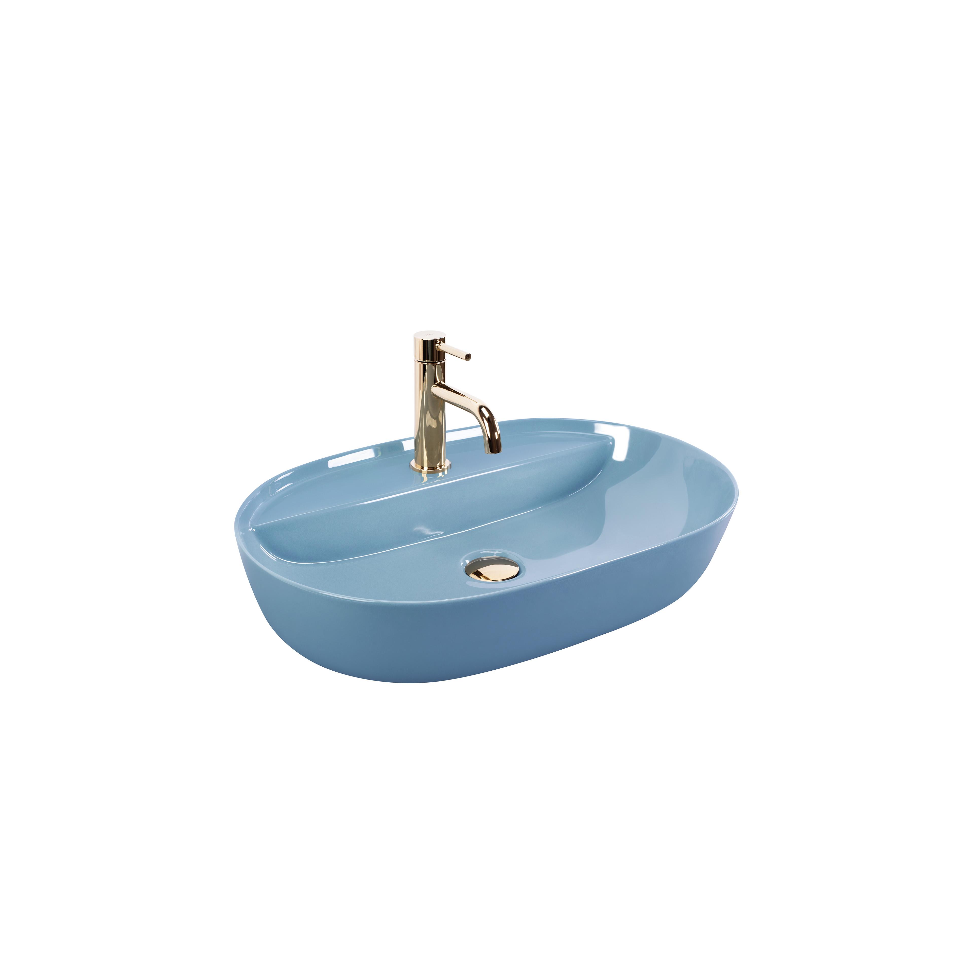 Umywalka REA Aura 61 L.Blue Shiny