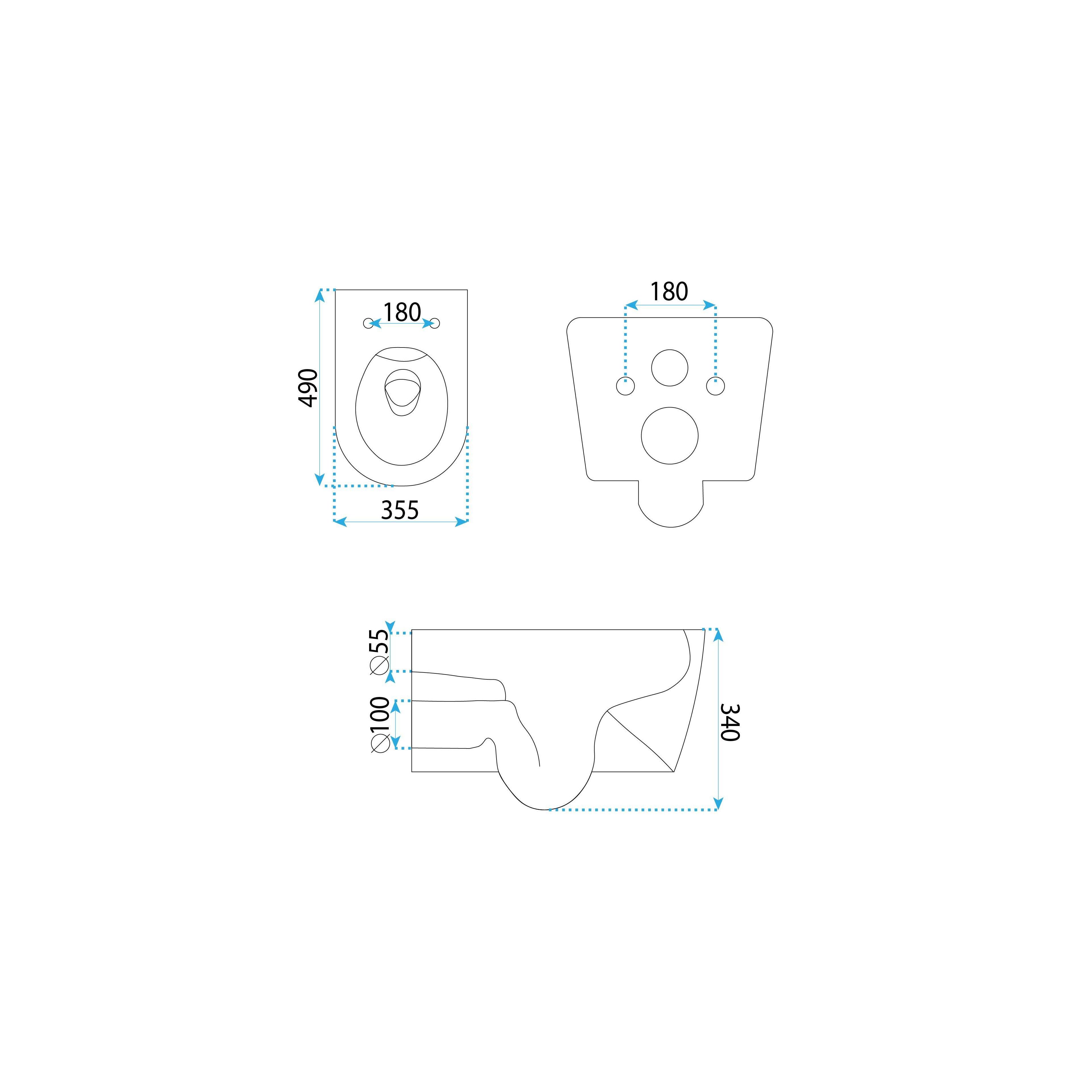 Cuvette WC Rea Gustavo Rimless
