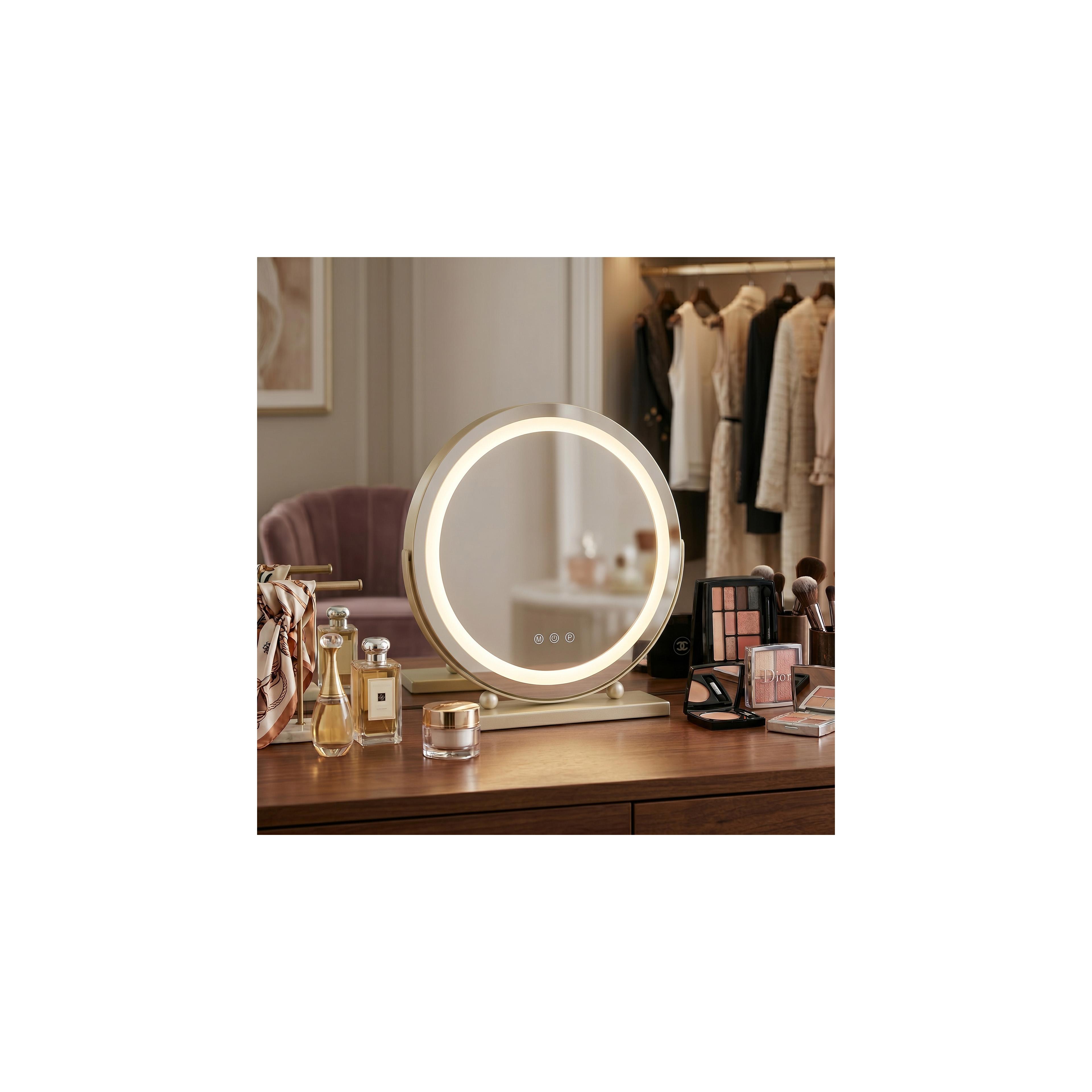 Зеркало LED MAKE-UP L.Gold 40 cm