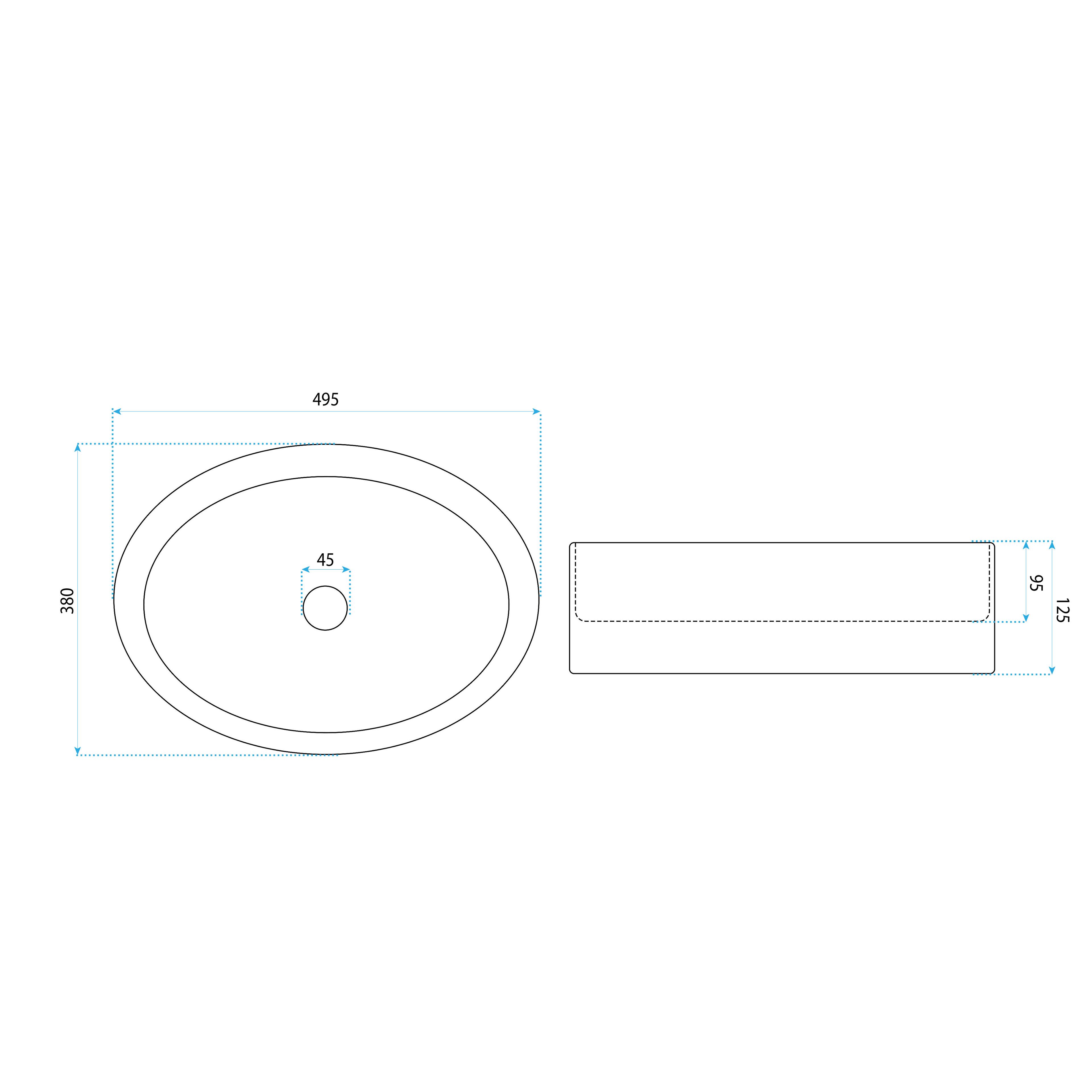 Countertop washbasin REA Mirella Transparent