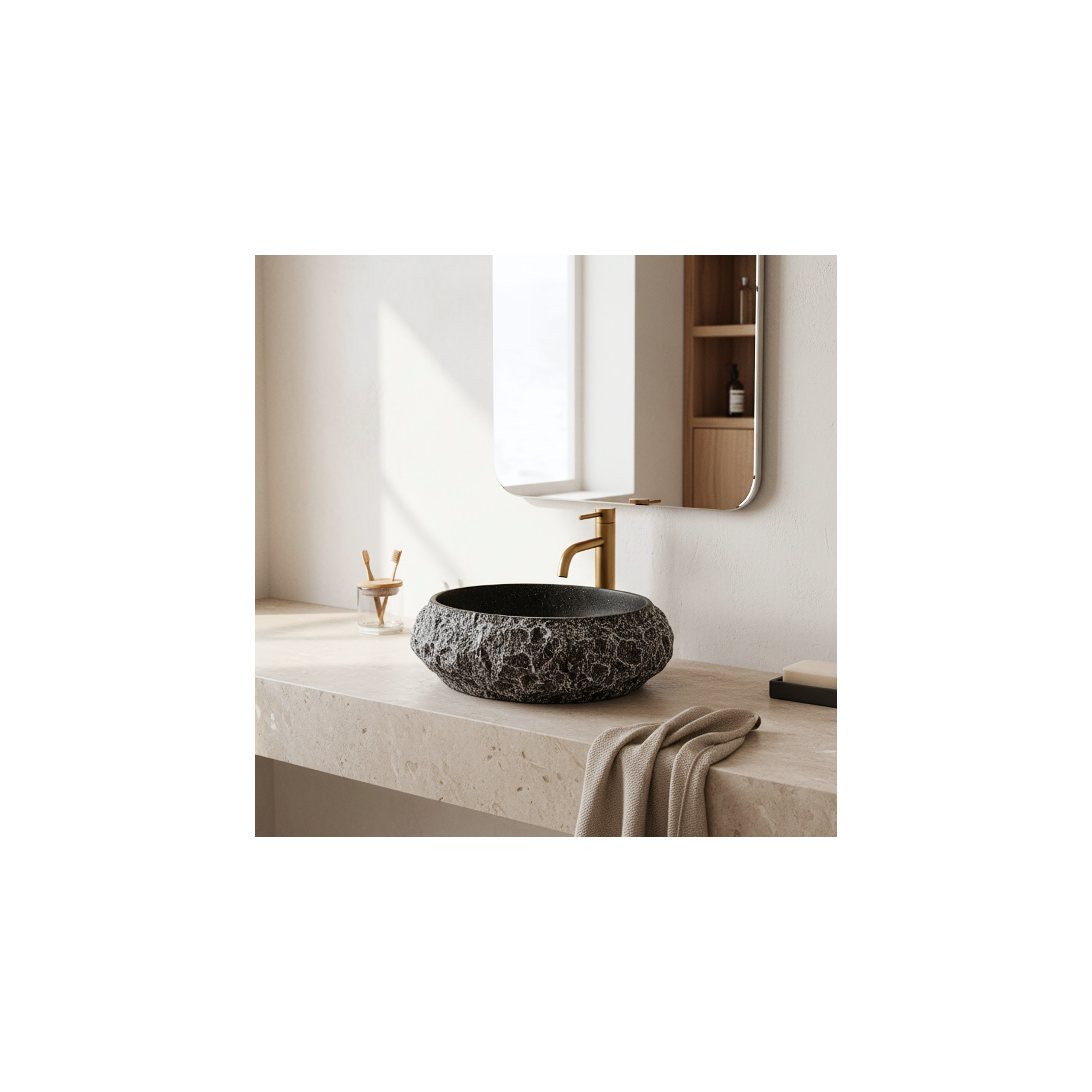 Countertop Basin Rea Mika Gabro Black