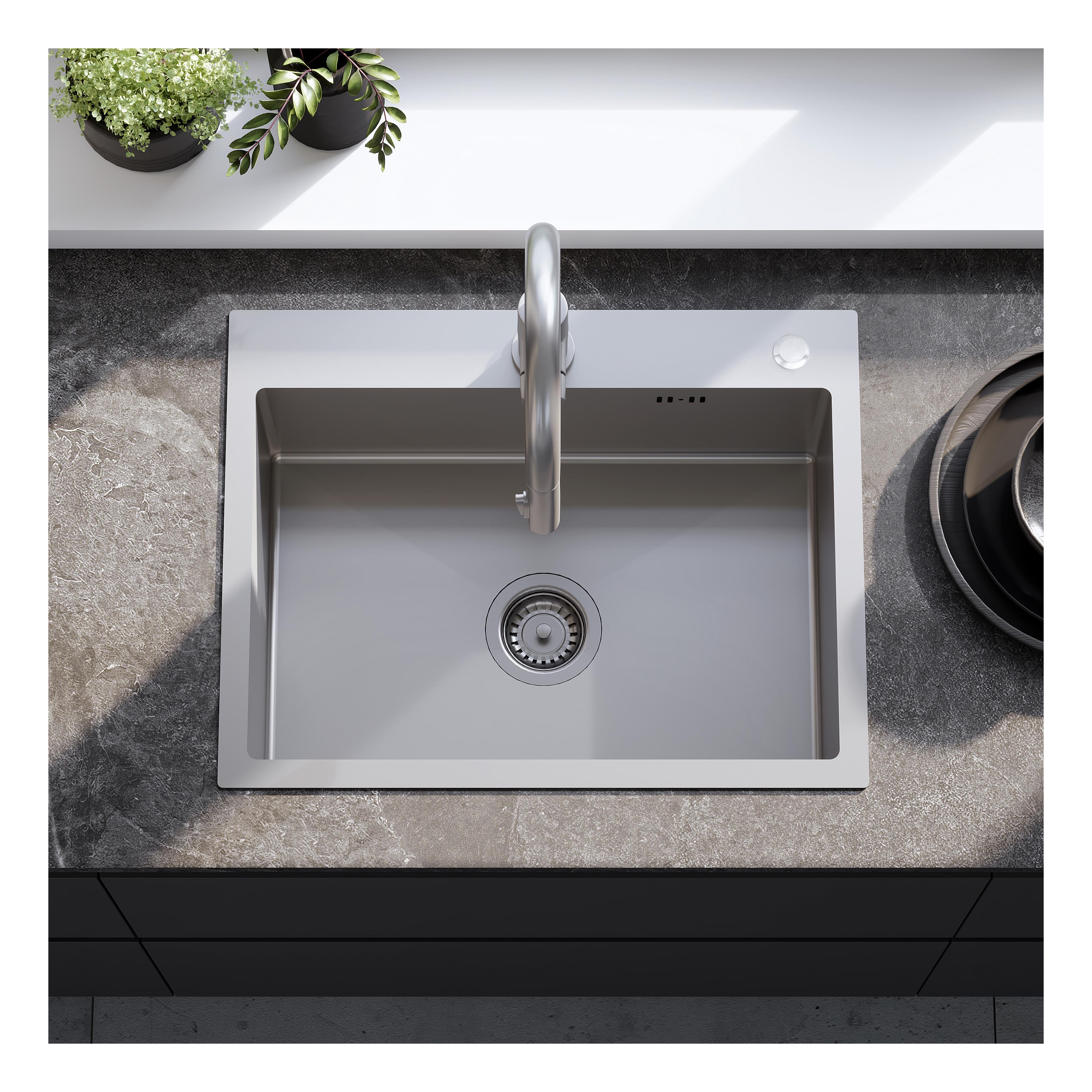 Chiuvetă inox Liam BRUSH NICKEL