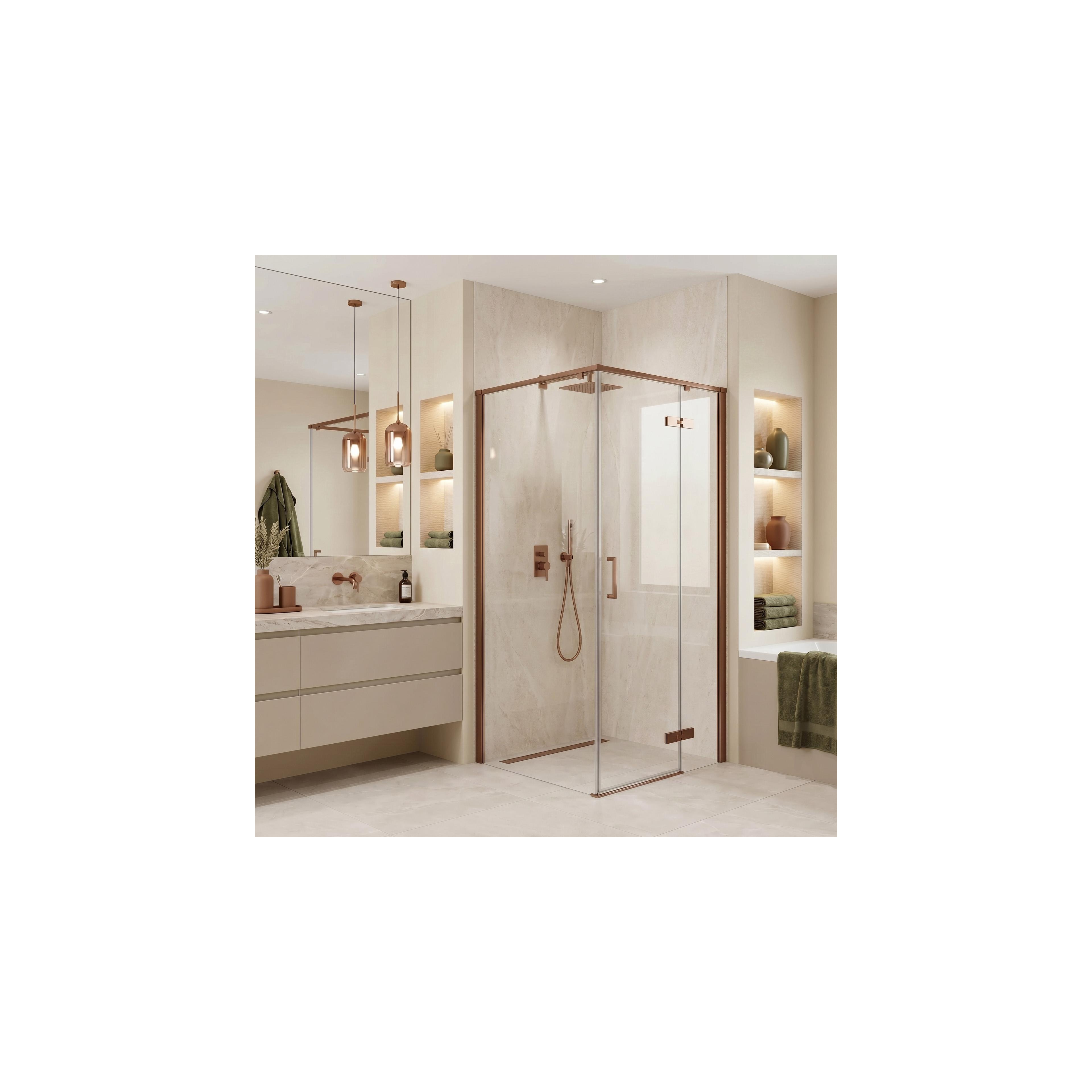 Duschkabin Rea Bruno 90x90 Brush Copper