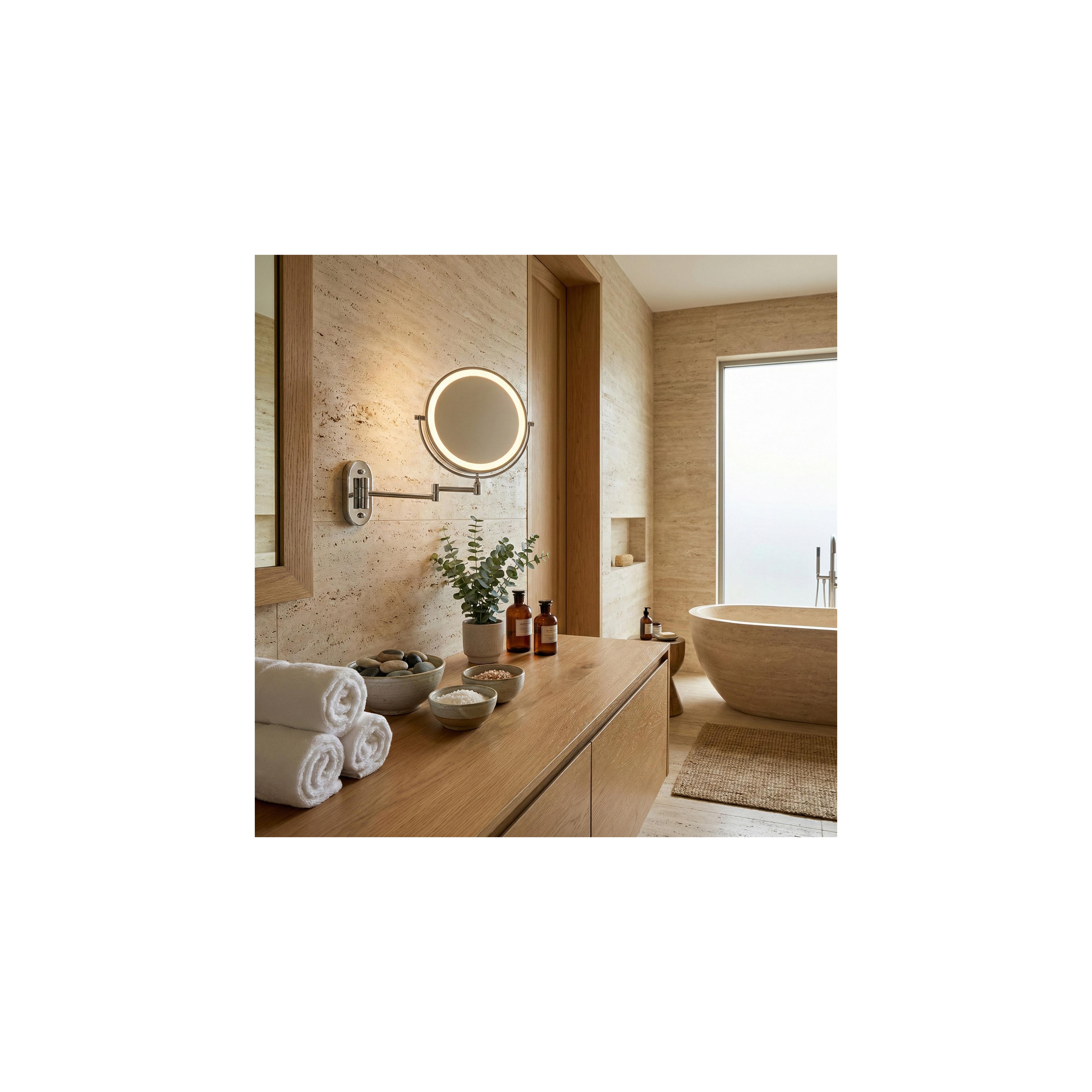 LED seinapeegel Glow Chrome