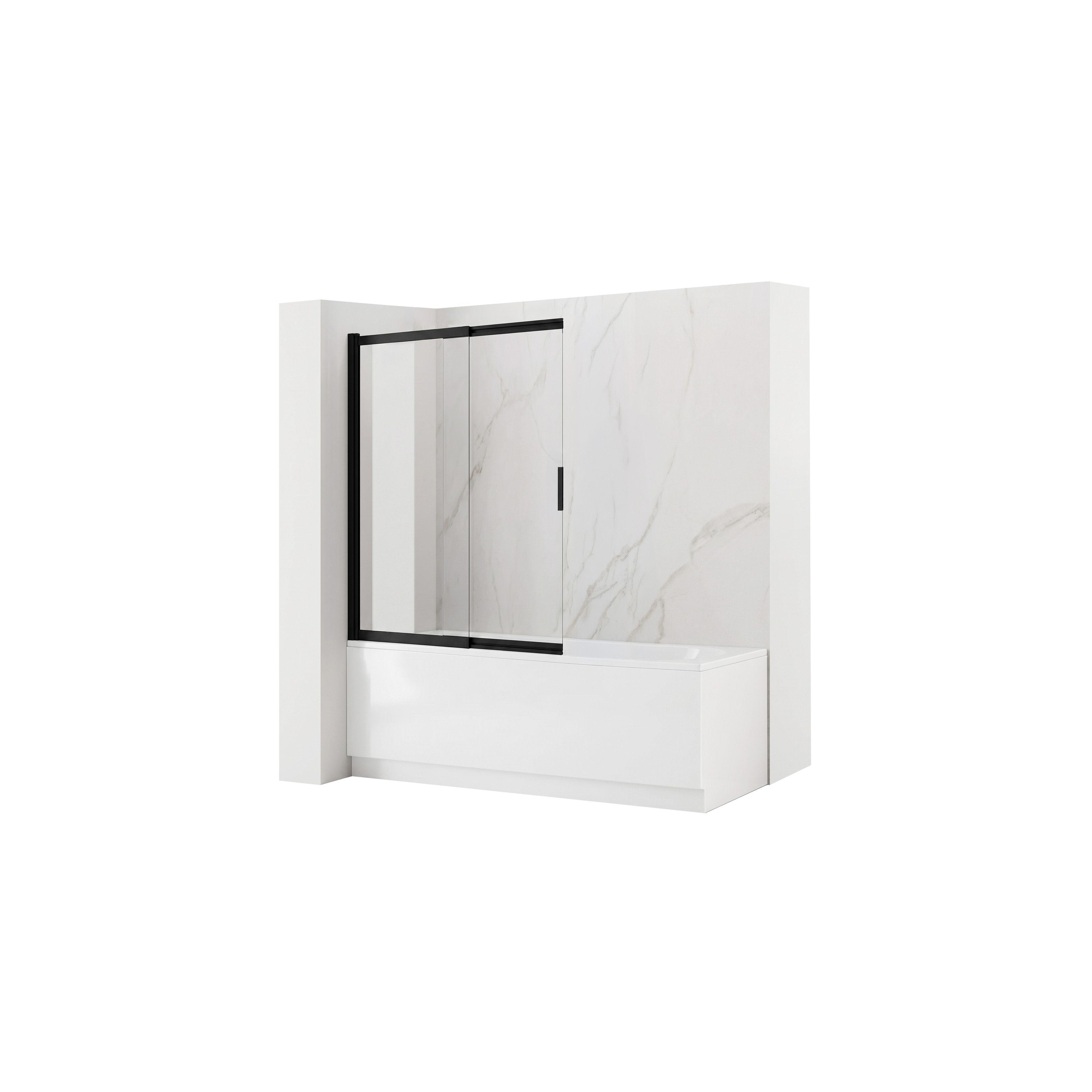 Paravento vasca scorrevole REA Dario Black 120