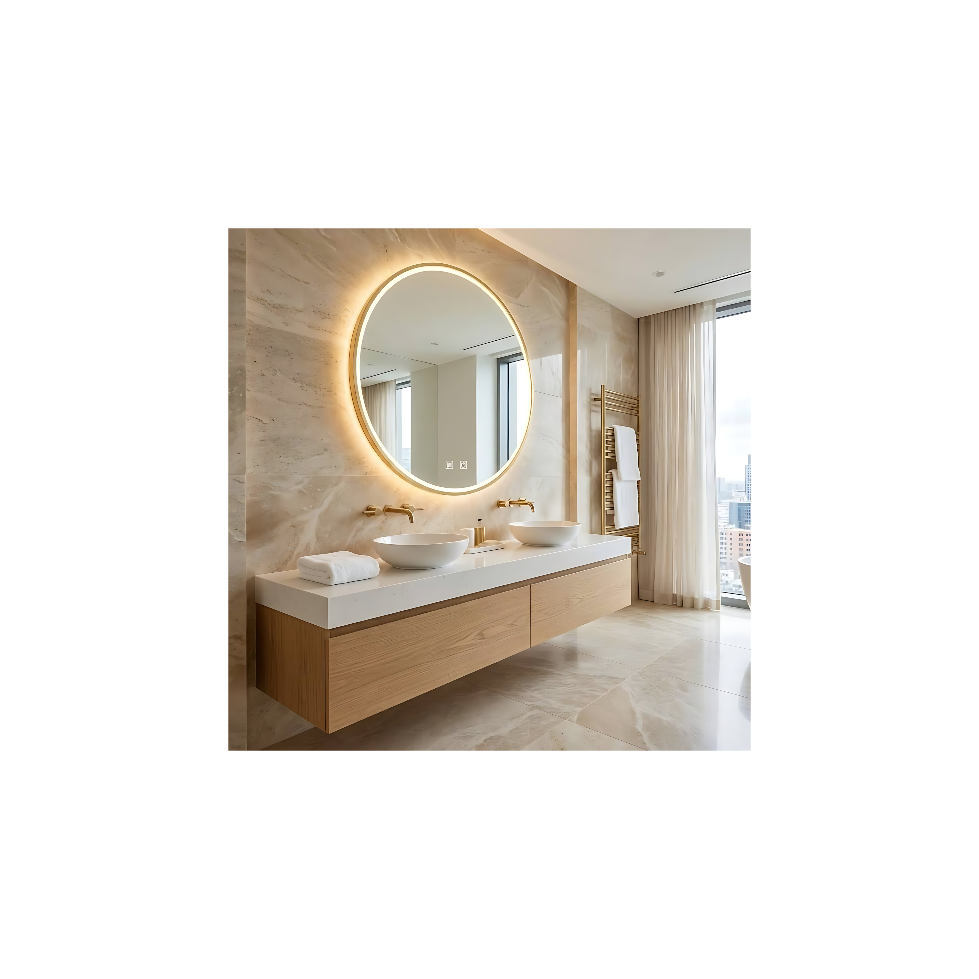 Miroir LED 100cm MMJ GOLD BRUSHED