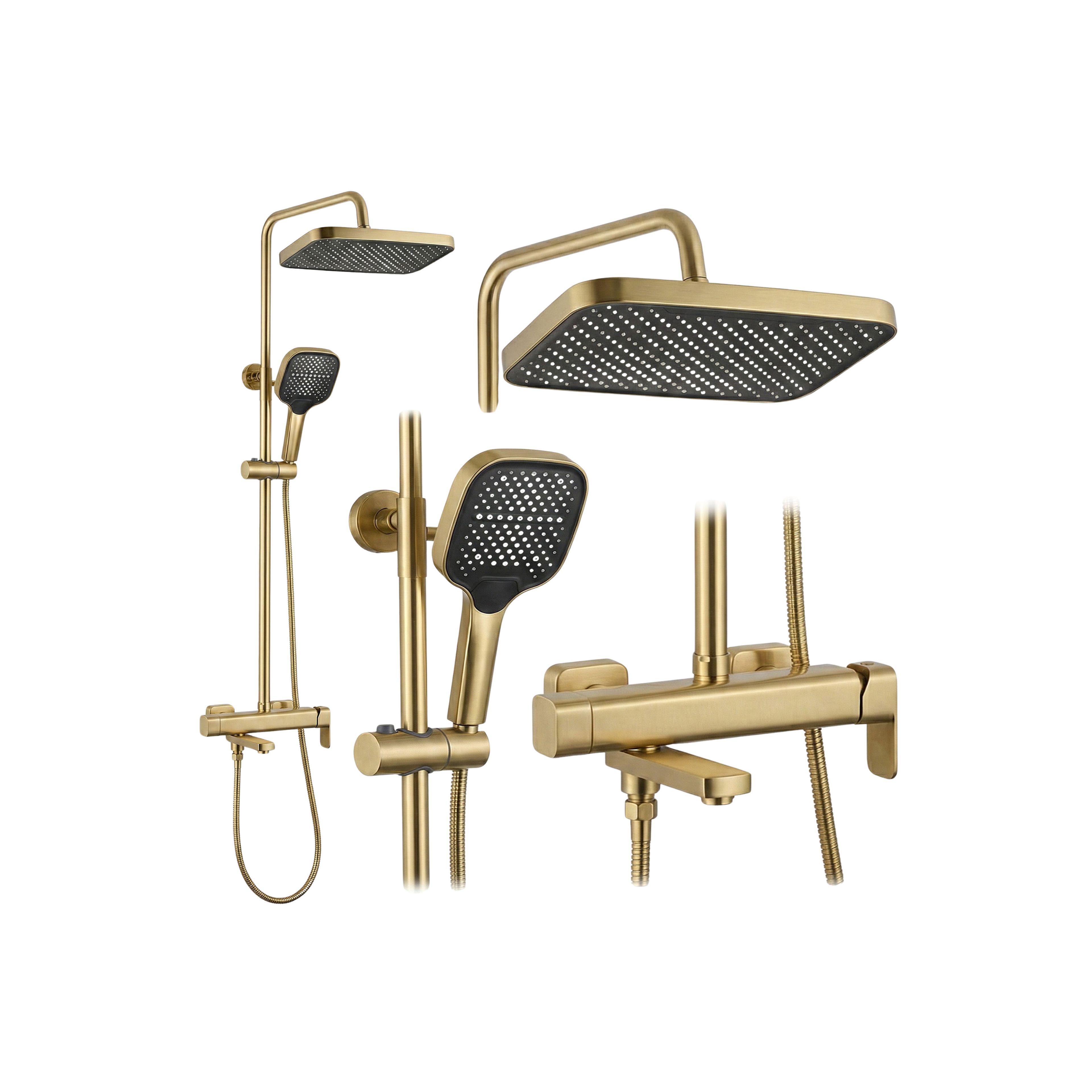 Kit de douche Rea Arlo Brush Gold
