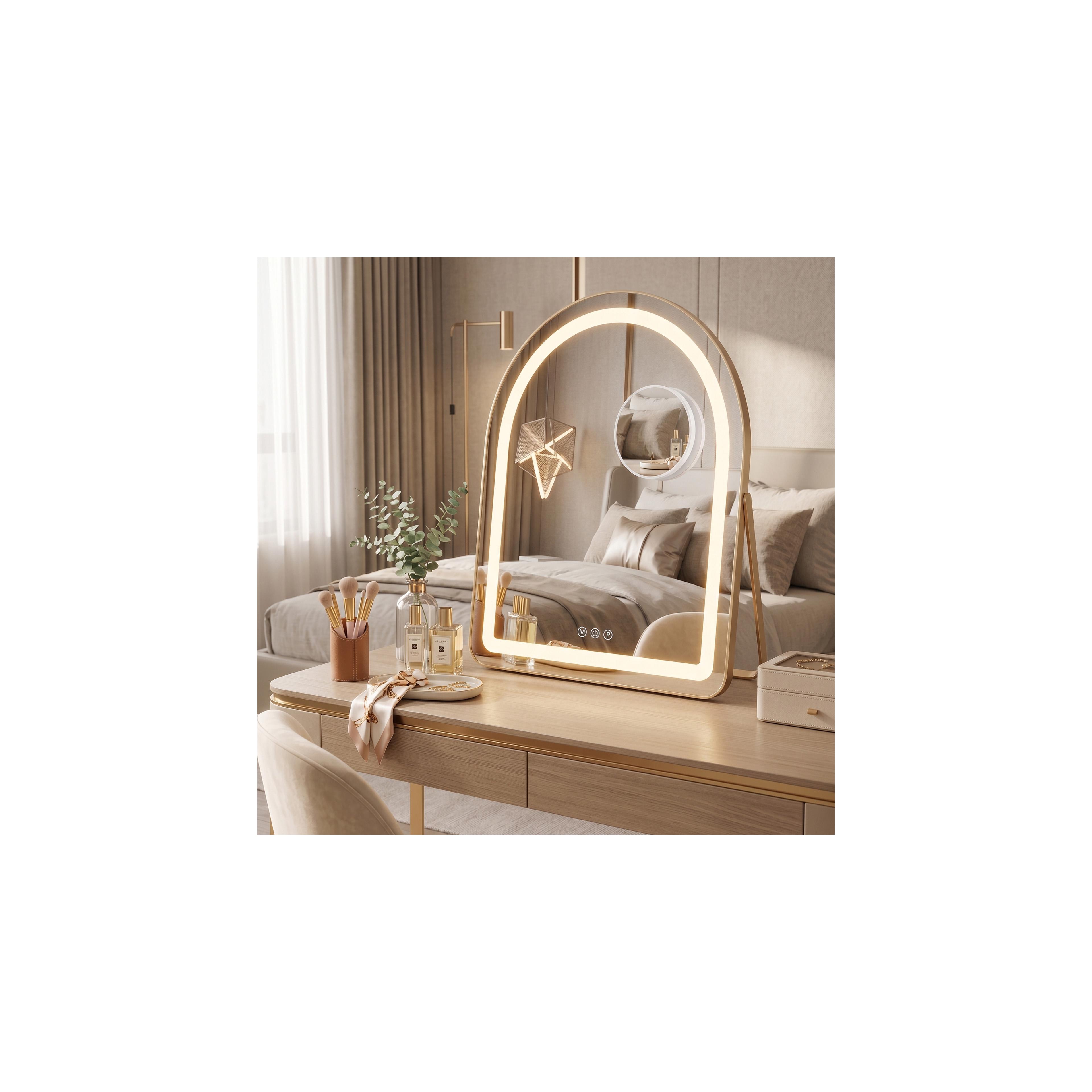 Mirror LED GLAM L.Gold 40x45cm
