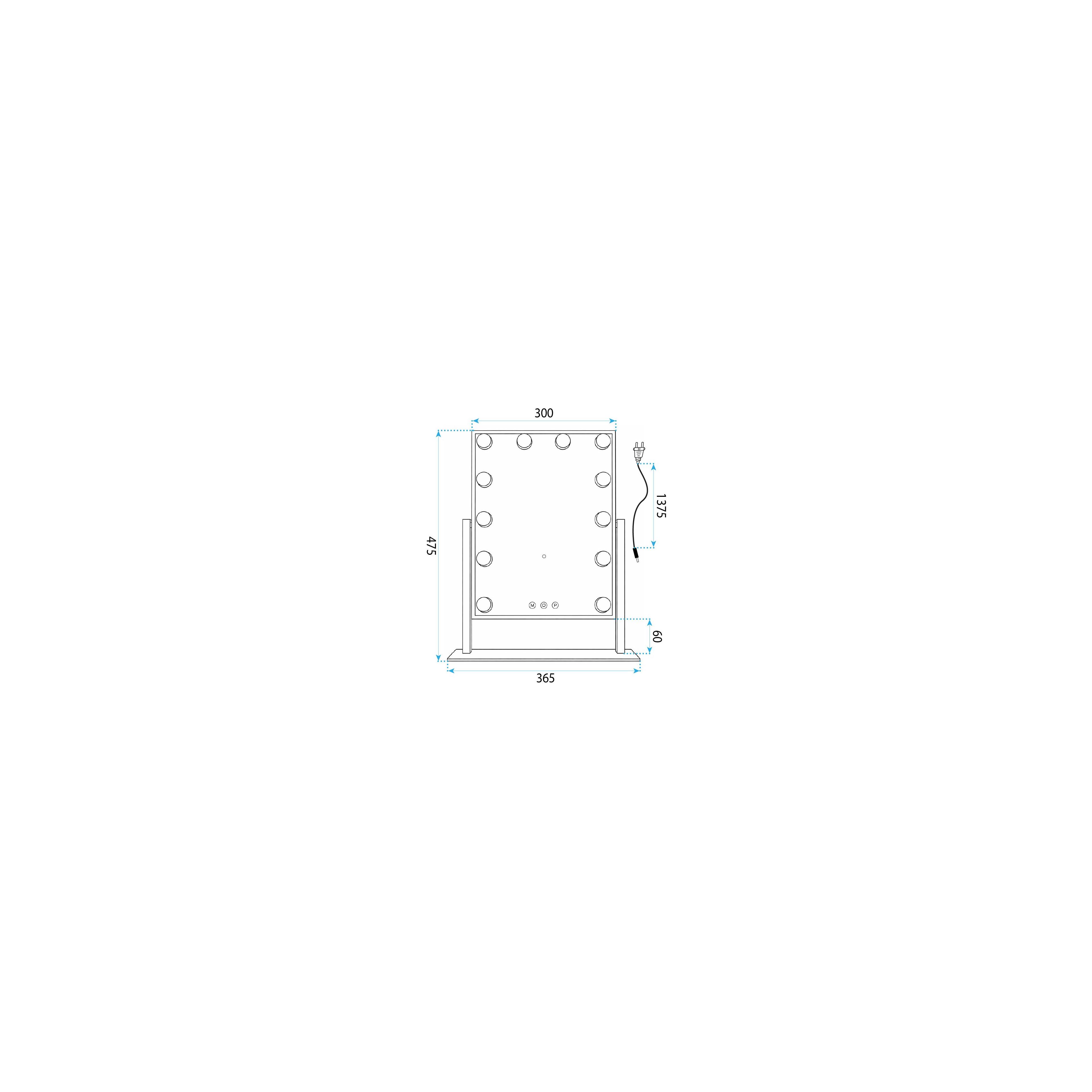 Miroir LED HOLLYWOOD L.Gold 30x40