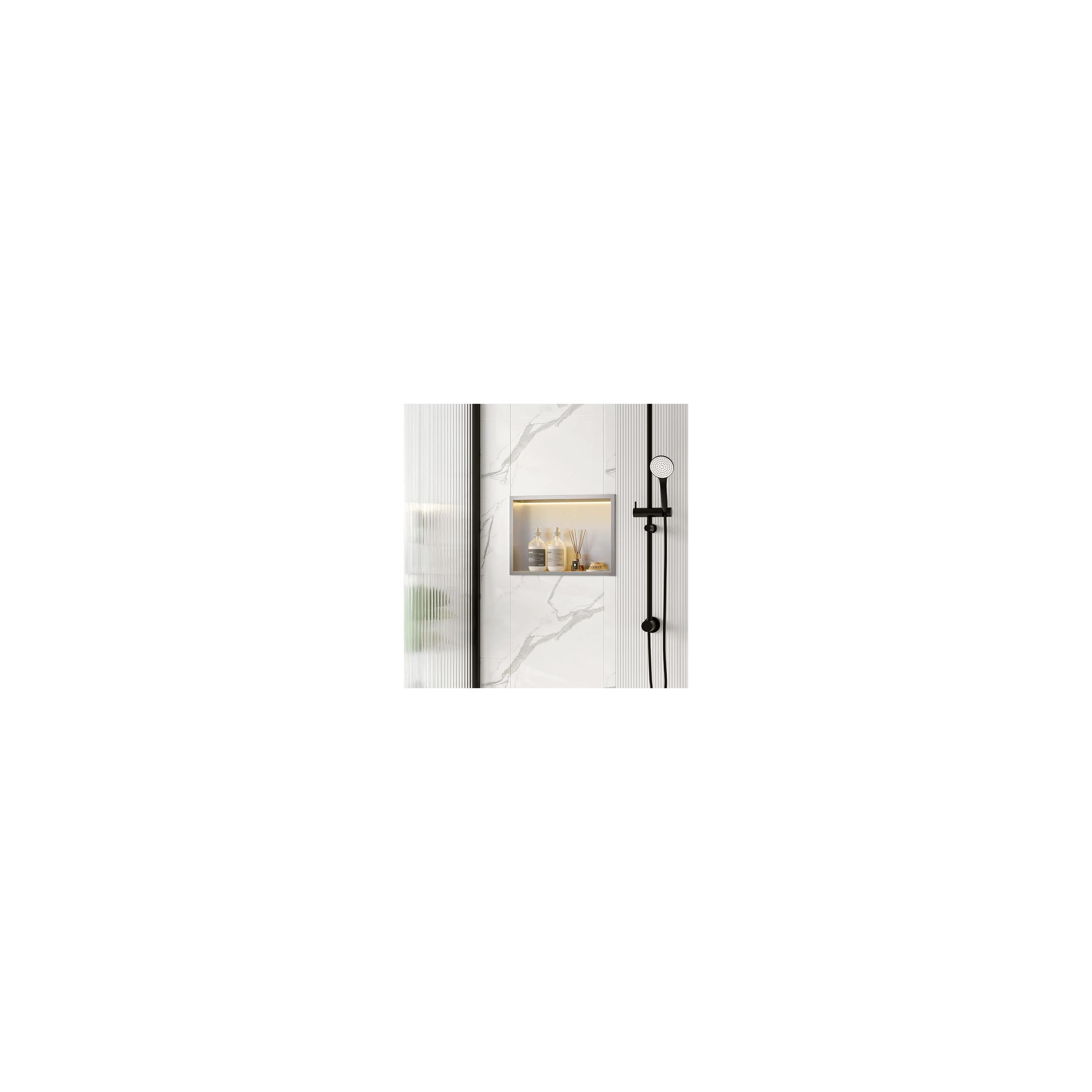 REPISA DE BAÑO EMPOTRADA LED 30x45 steel brush