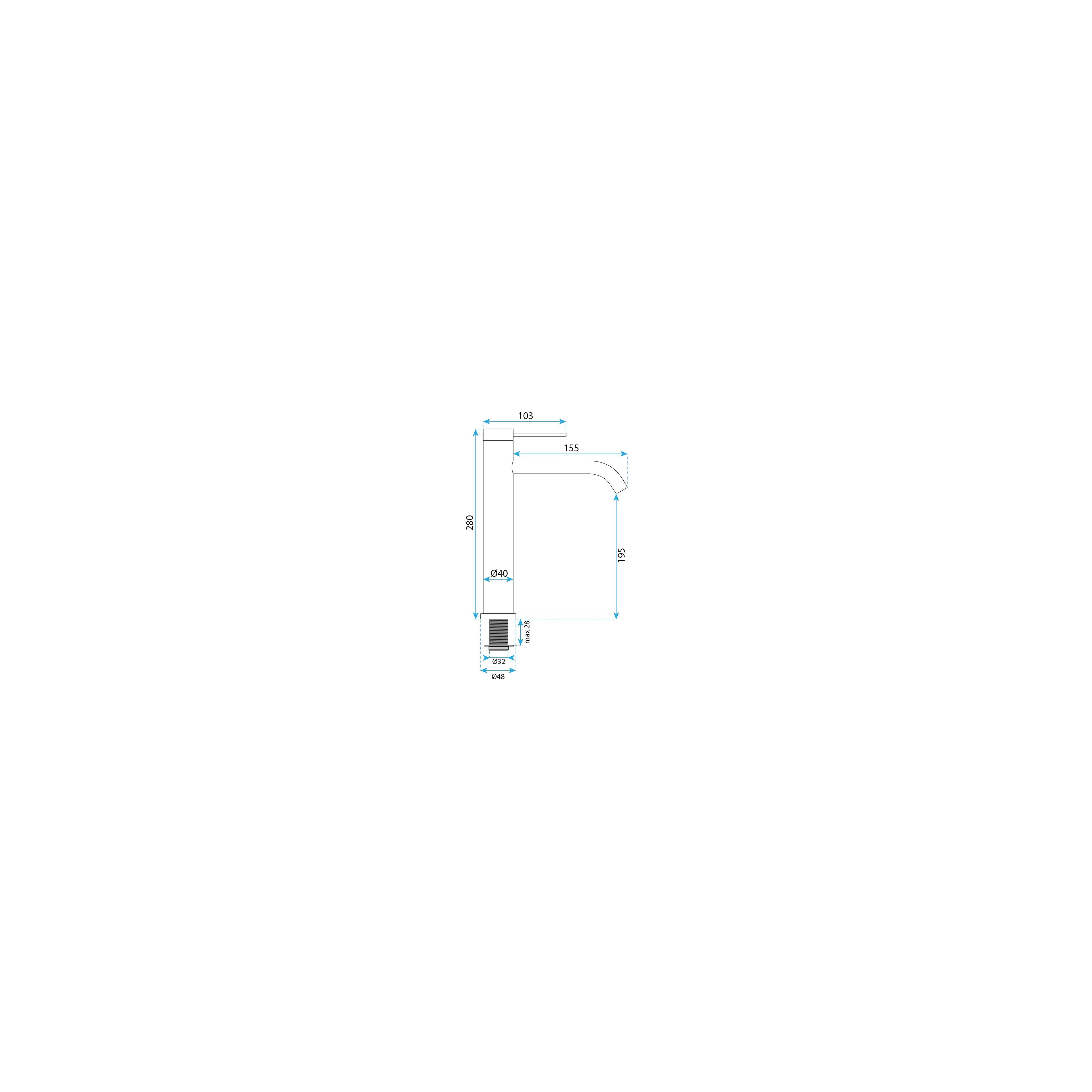 Waschbeckenarmatur Rea Rivo Brush Copper
