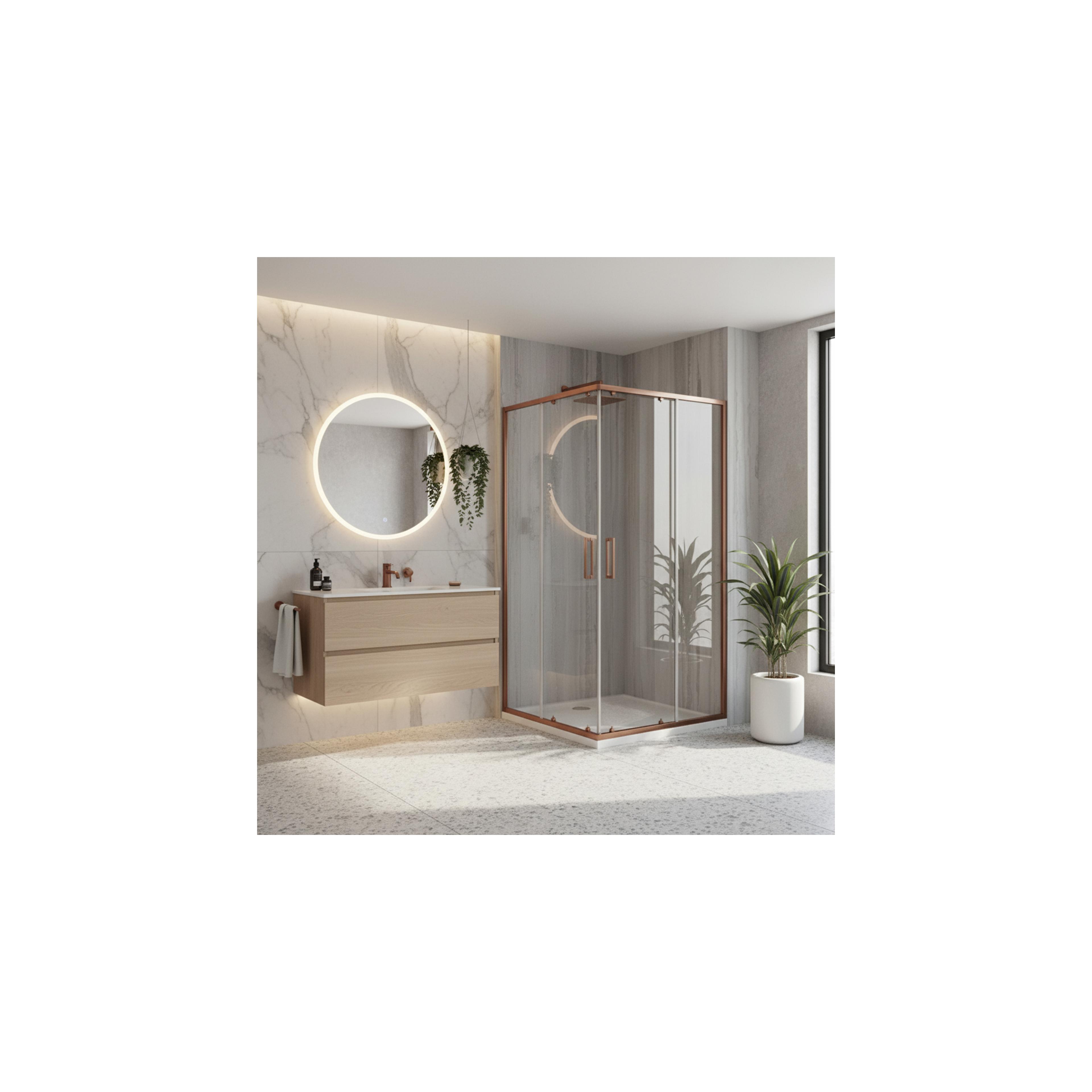 Cabine de douche Rea City 80x100  Brush Copper