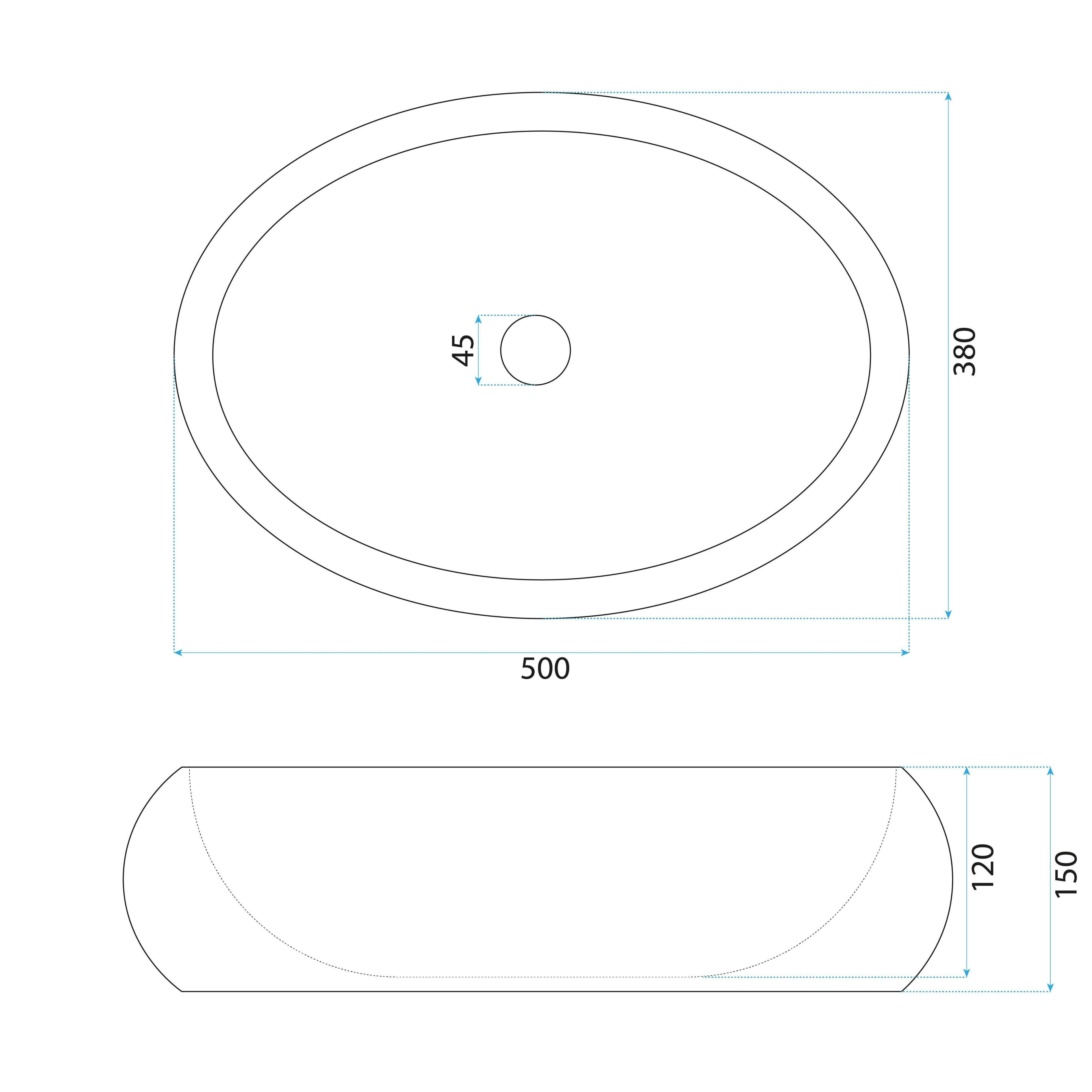 Countertop Basin Rea Mika Gabro Black
