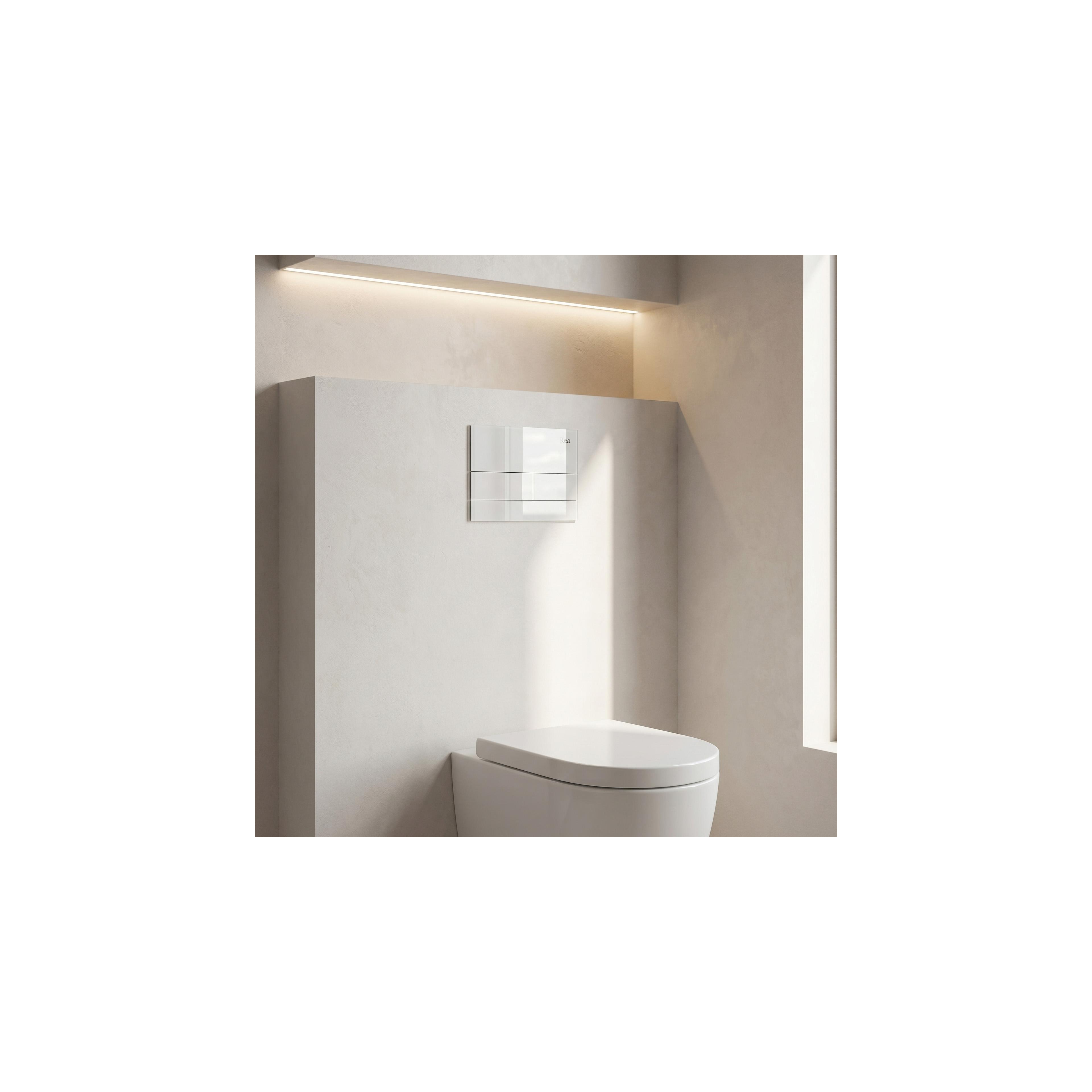 Unterputz-WC-Gestell Set Slim 024N mit T White Glass Drückerplatte