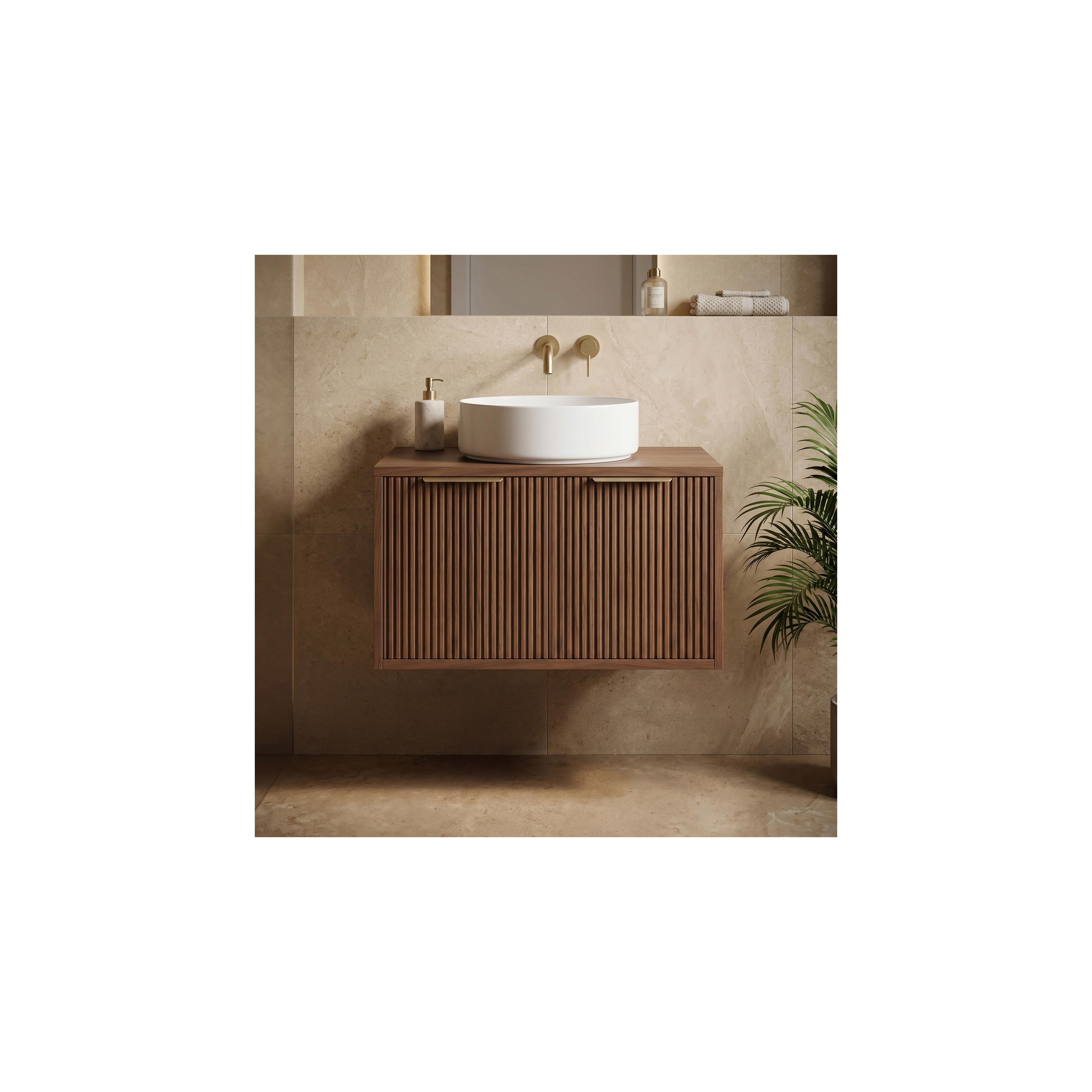 Bathroom vanity cabinet Rea Core 60cm Brown