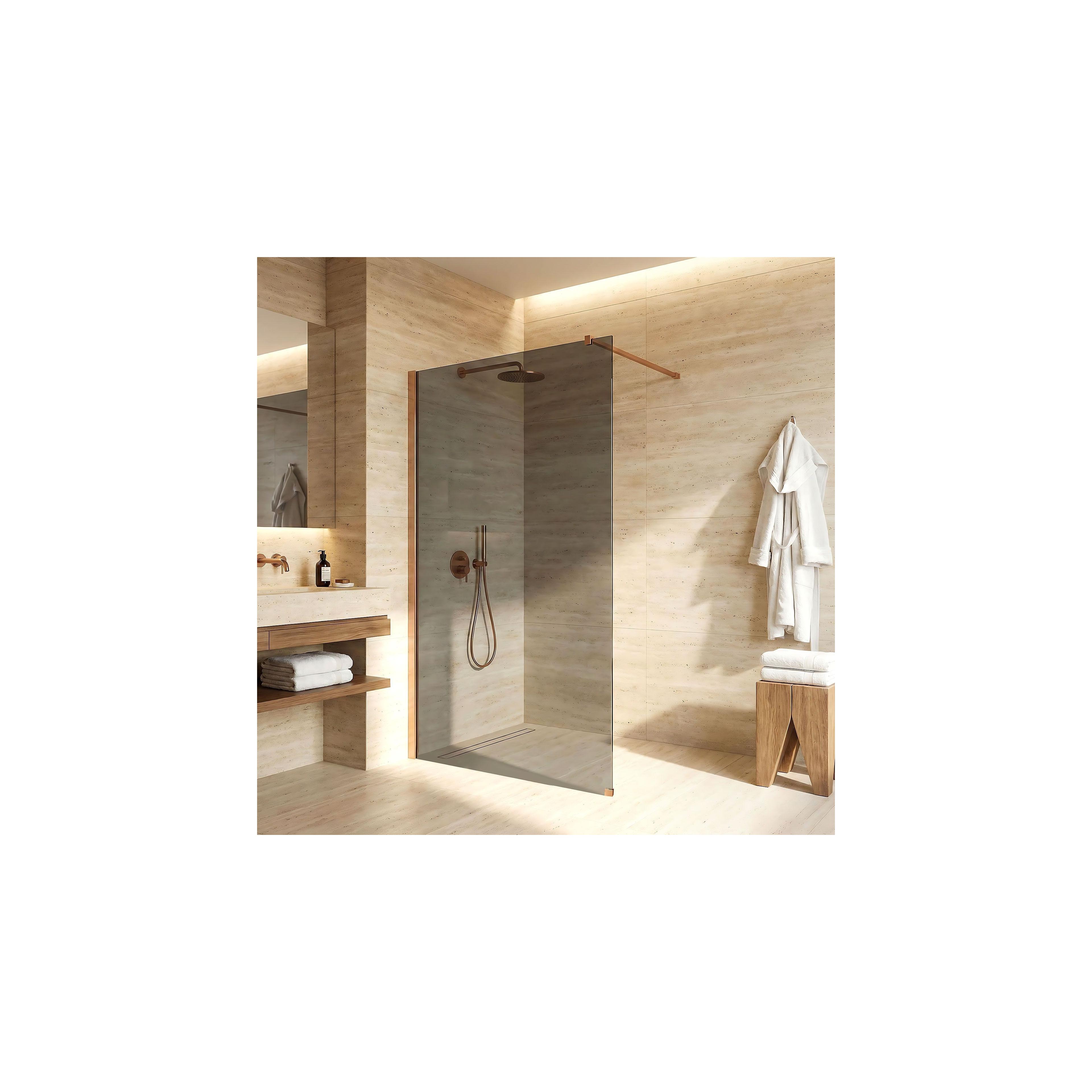 Paroi de douche Rea Flexi Grey / Brush Copper 130