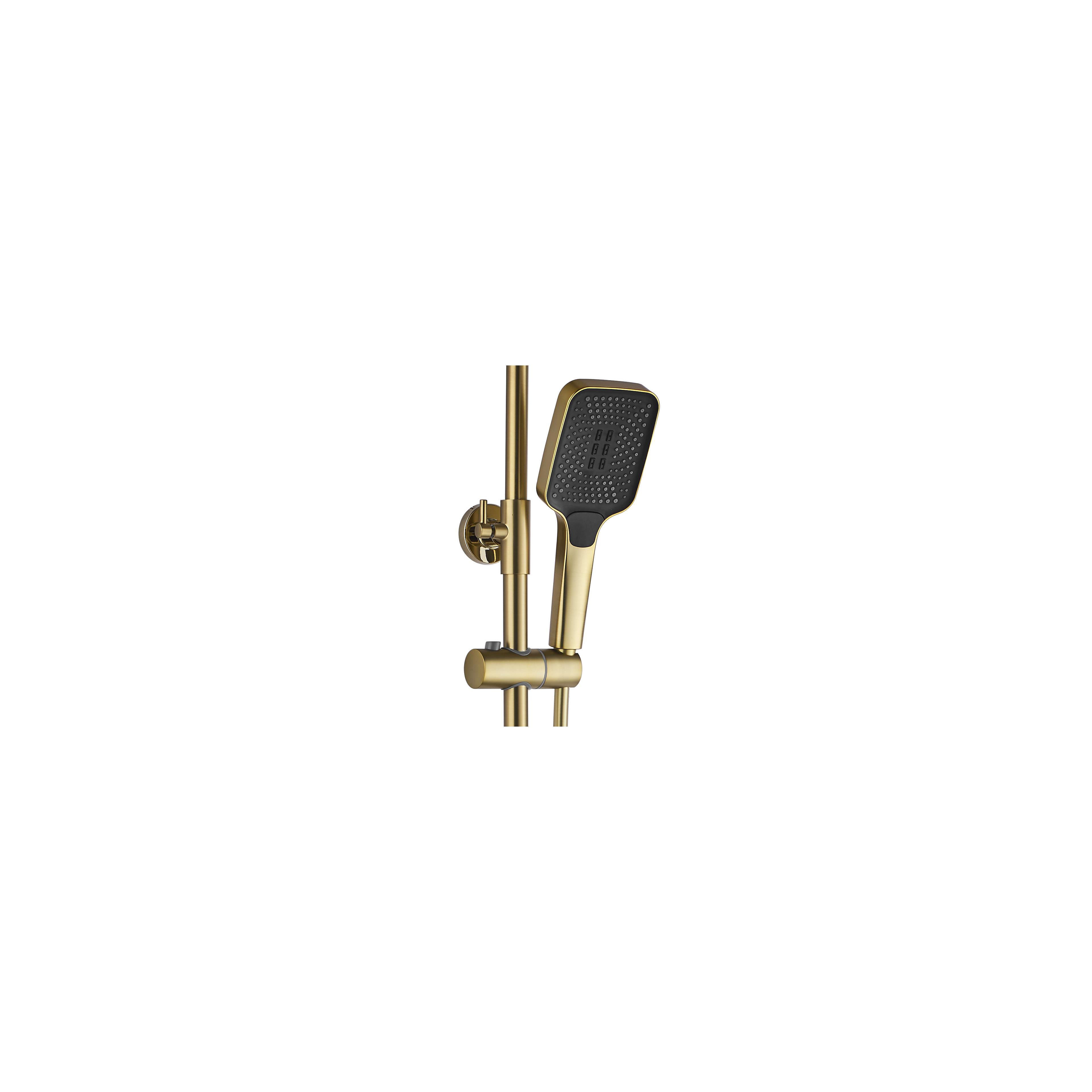 Shower set with thermostatic mixer REA ROB Gold Brush
