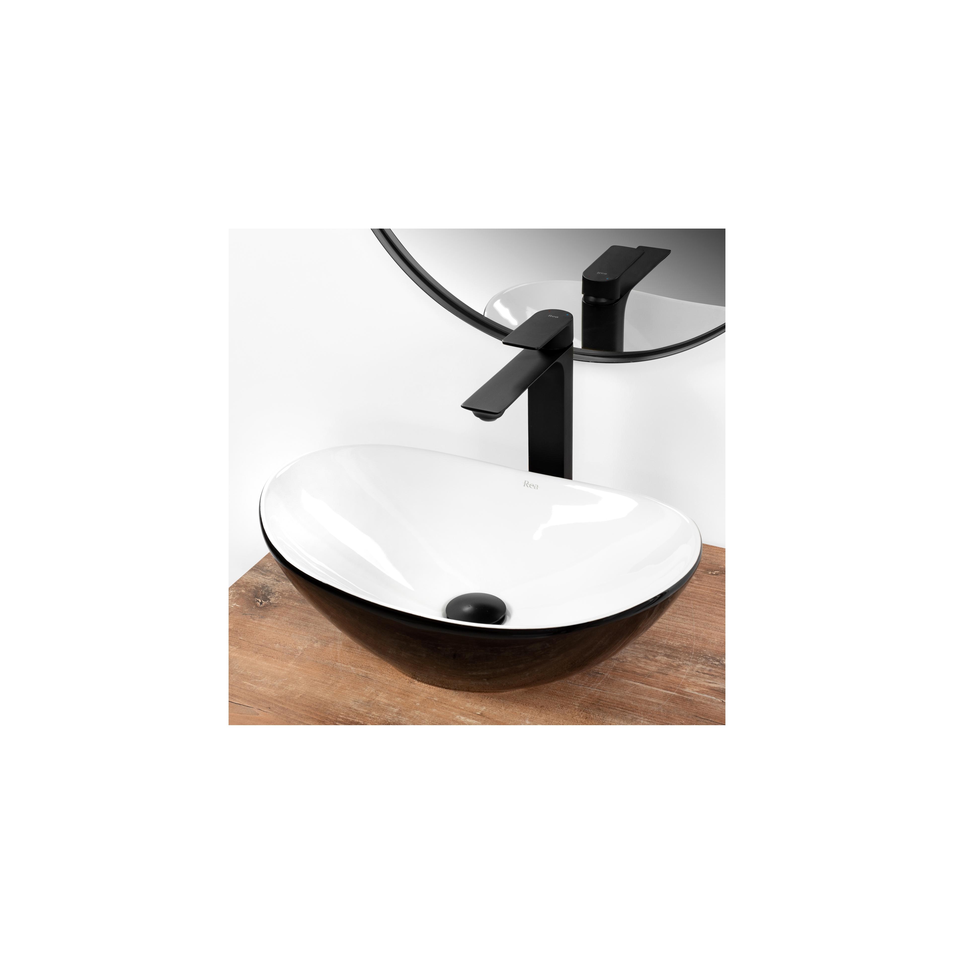 Nadgradni umivaonik REA Royal Mini Black White