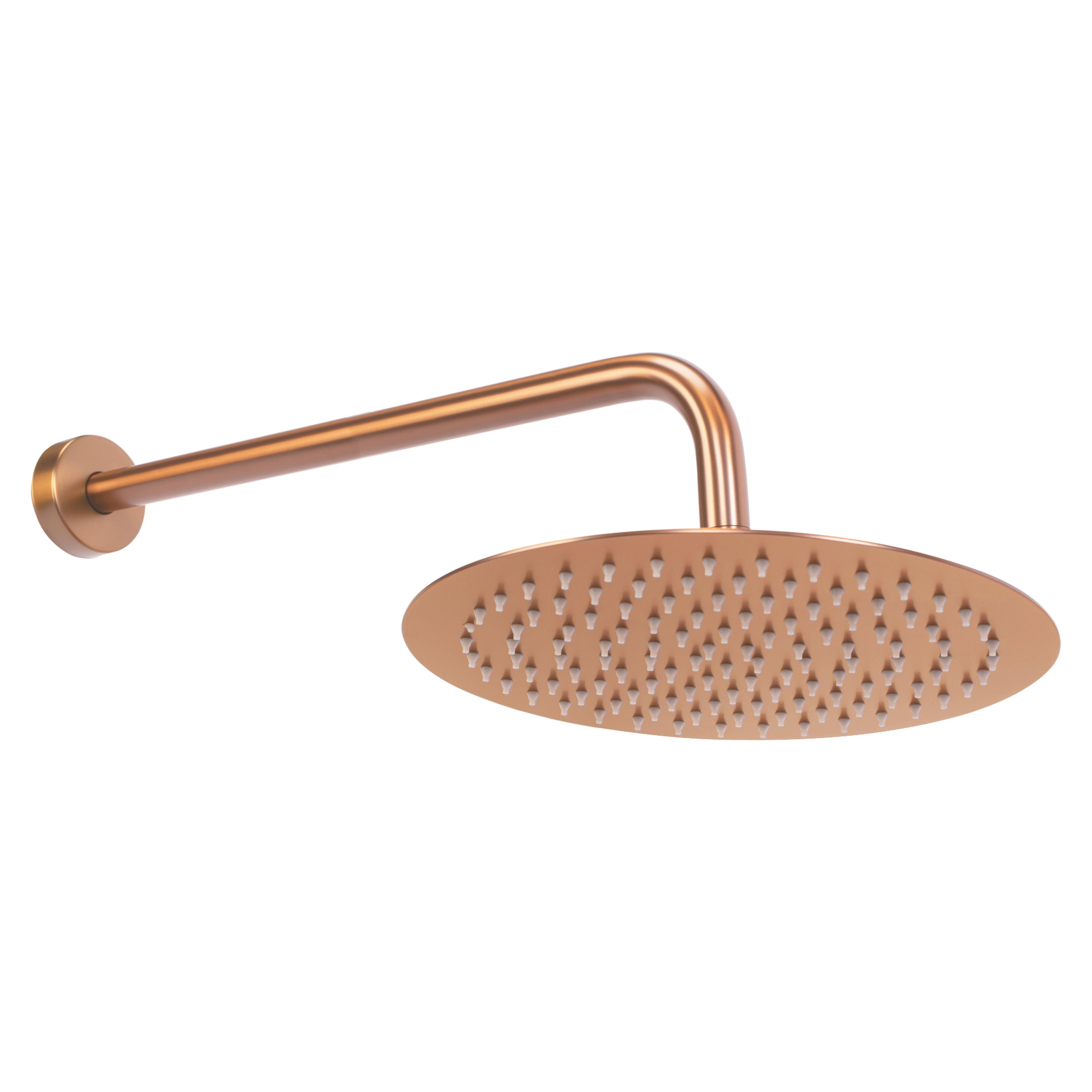 Slēptās dušas komplekts LUNGO COPPER BRUSH ar termostatu + BOX