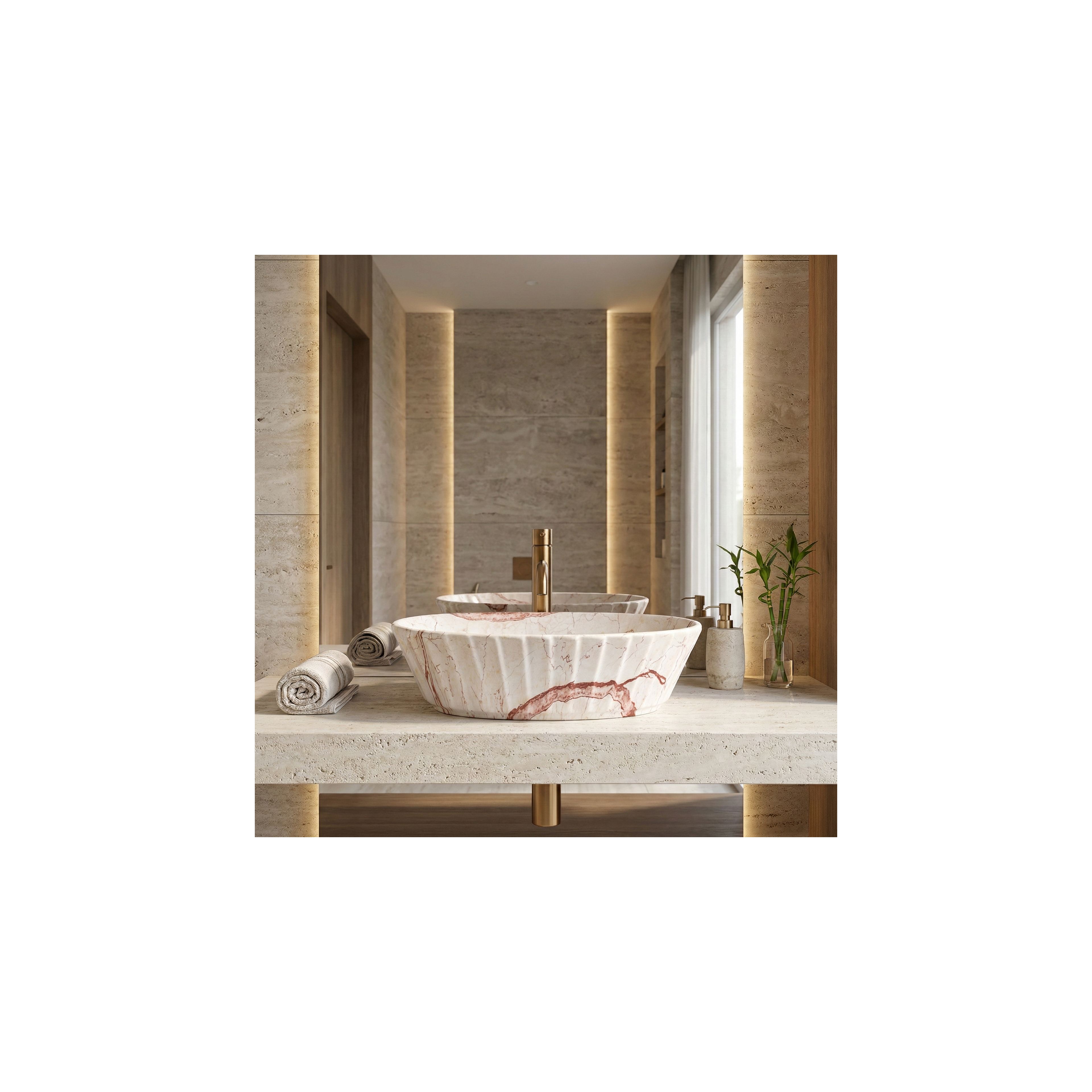 Νιπτήρας Rea Samanta Zen 49.5 x 38 x 13.5  εκ.