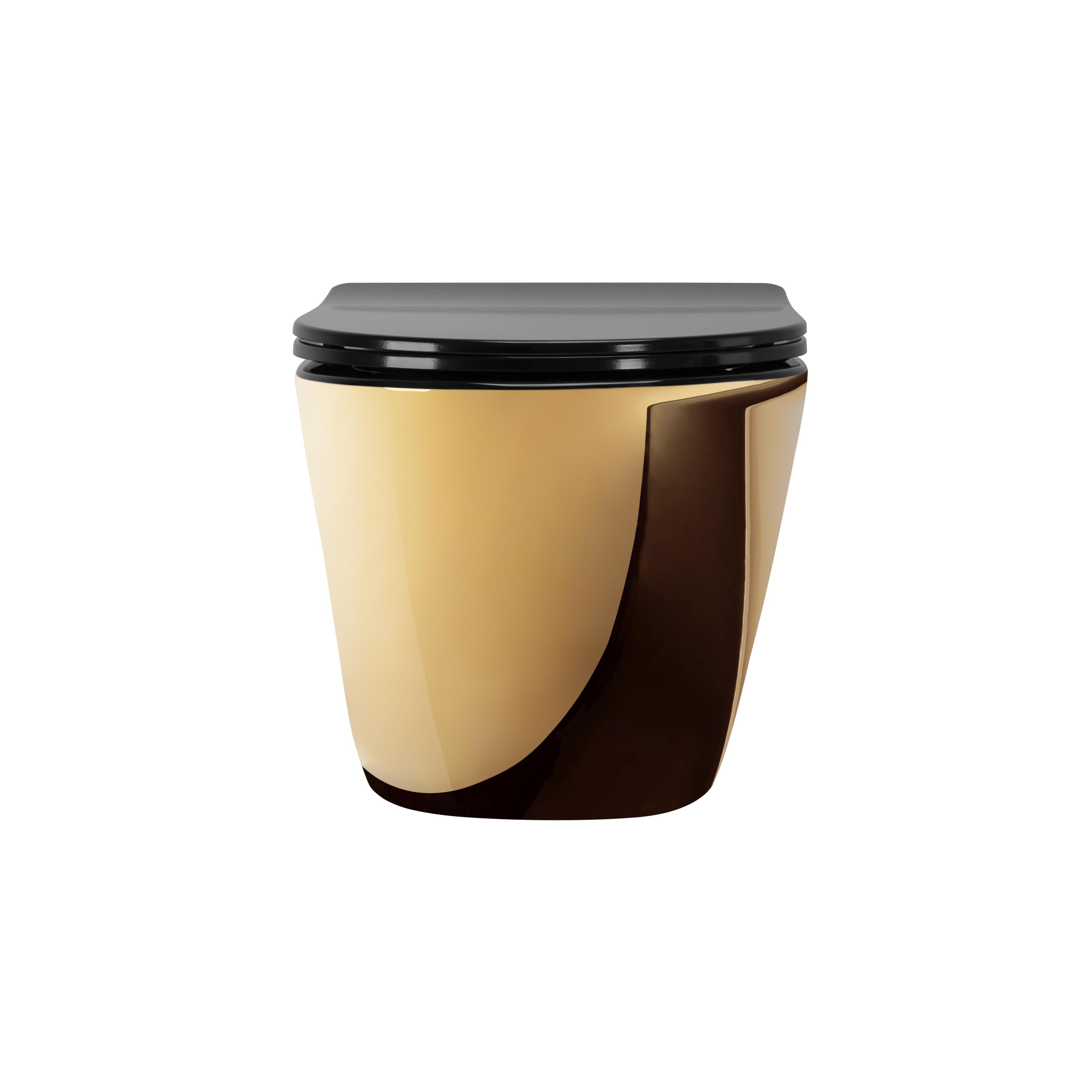 Viseća WC ŠKOLJA Carlo Mini Flat Gold/Black