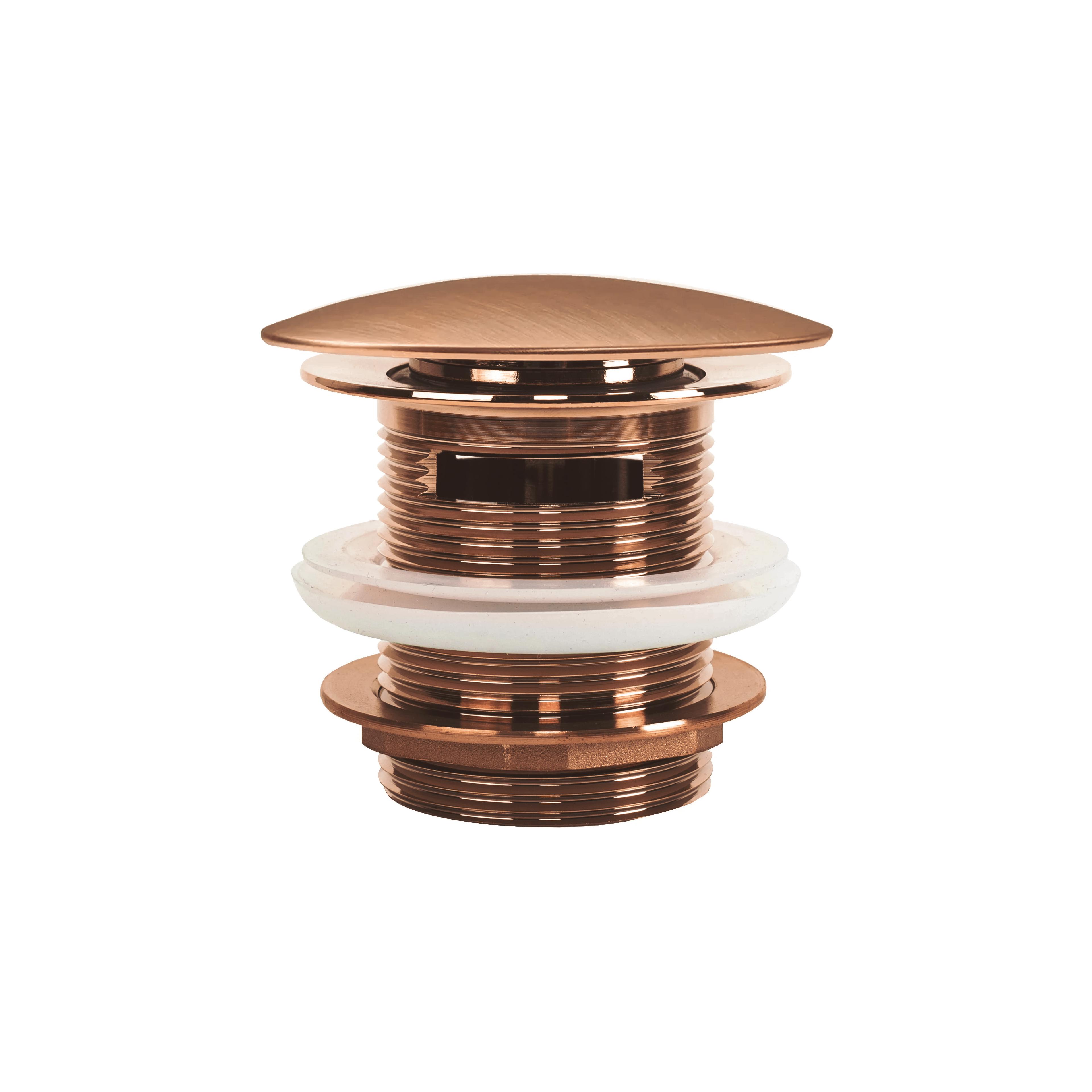 Wanne Stöpsel Klick-Klack mit Überlauf Rea Brush Copper 6cm