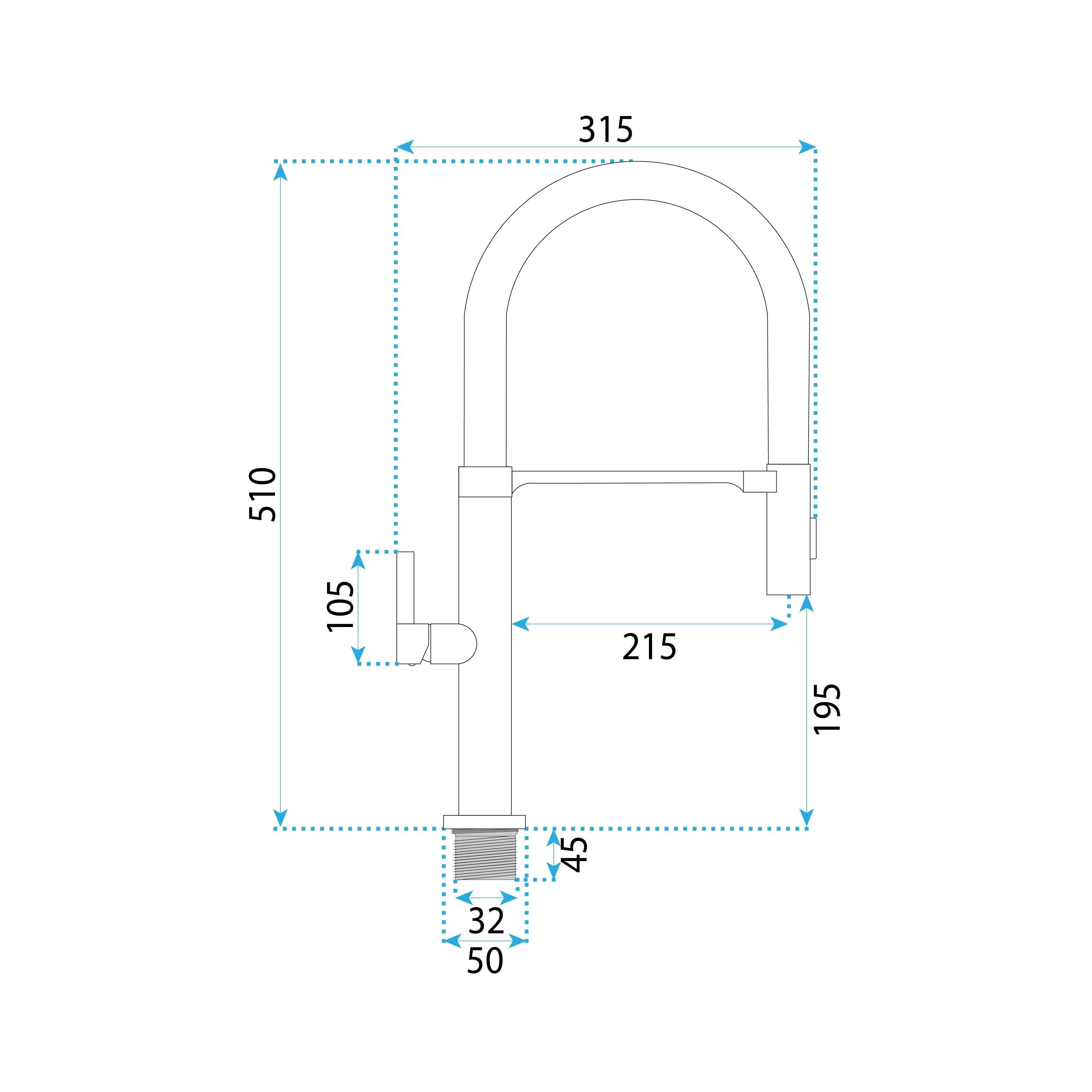 Kitchen faucet REA Lago Black