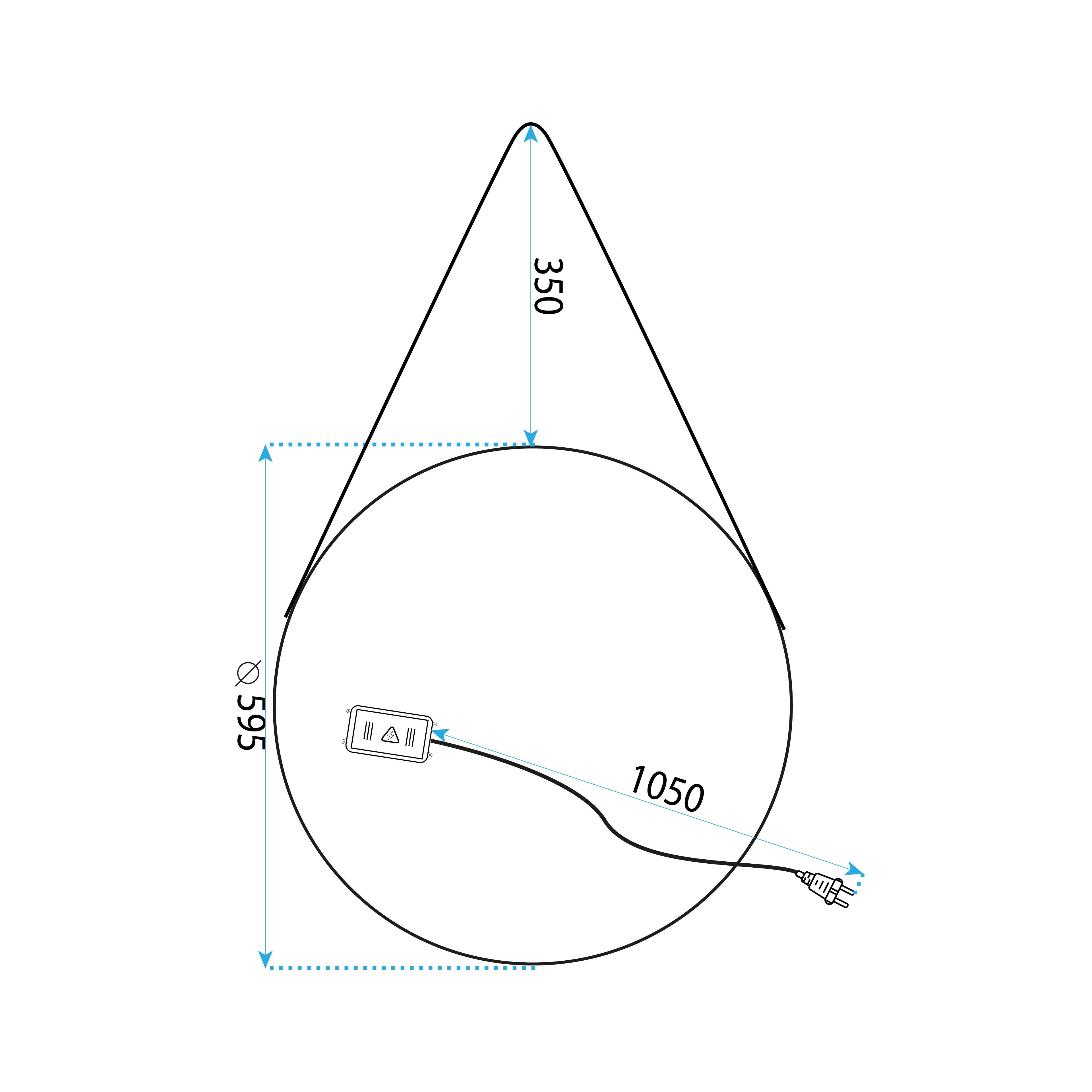 LED sienas spogulis 60cm YH-3339