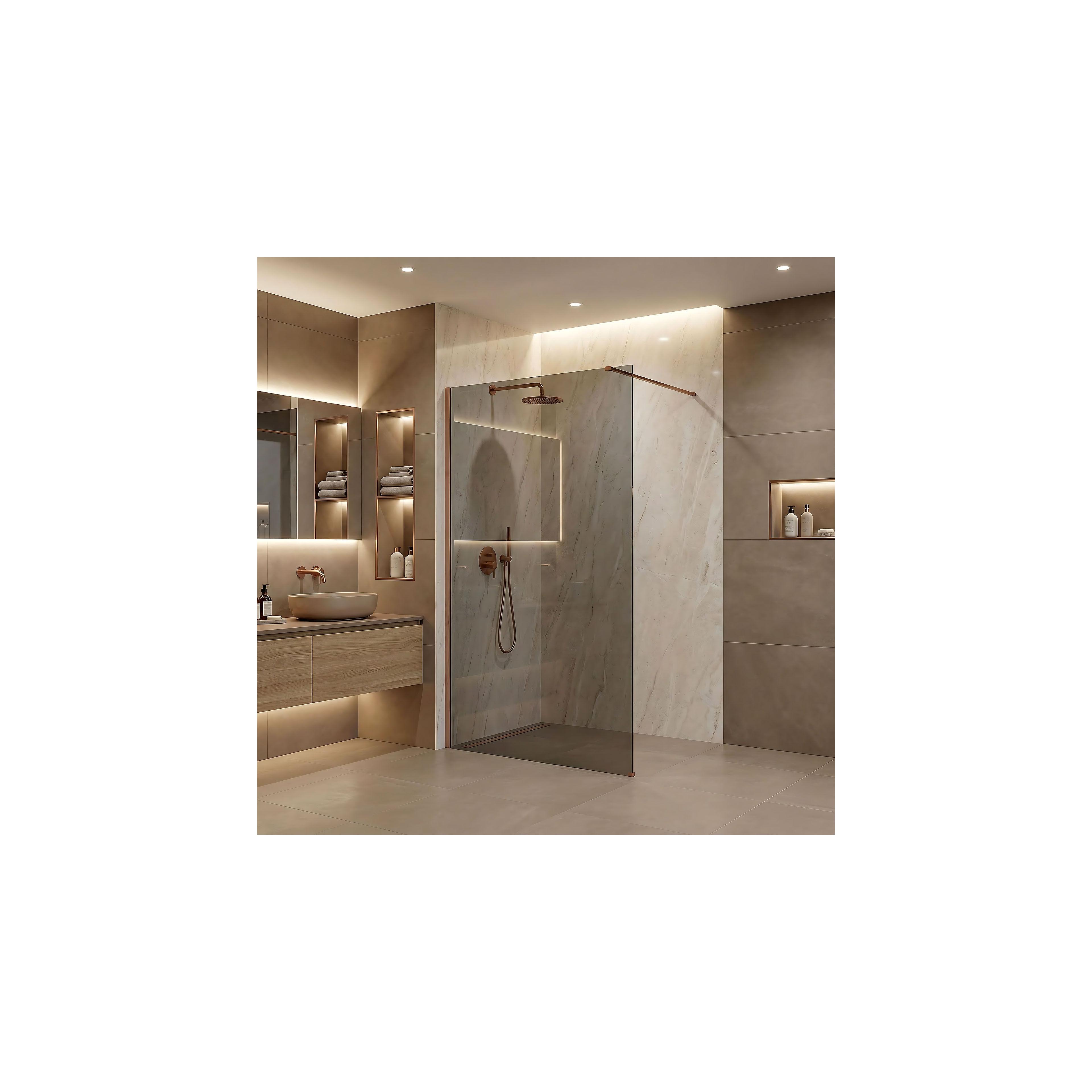 Paroi de douche Rea Flexi Grey / Brush Copper 100