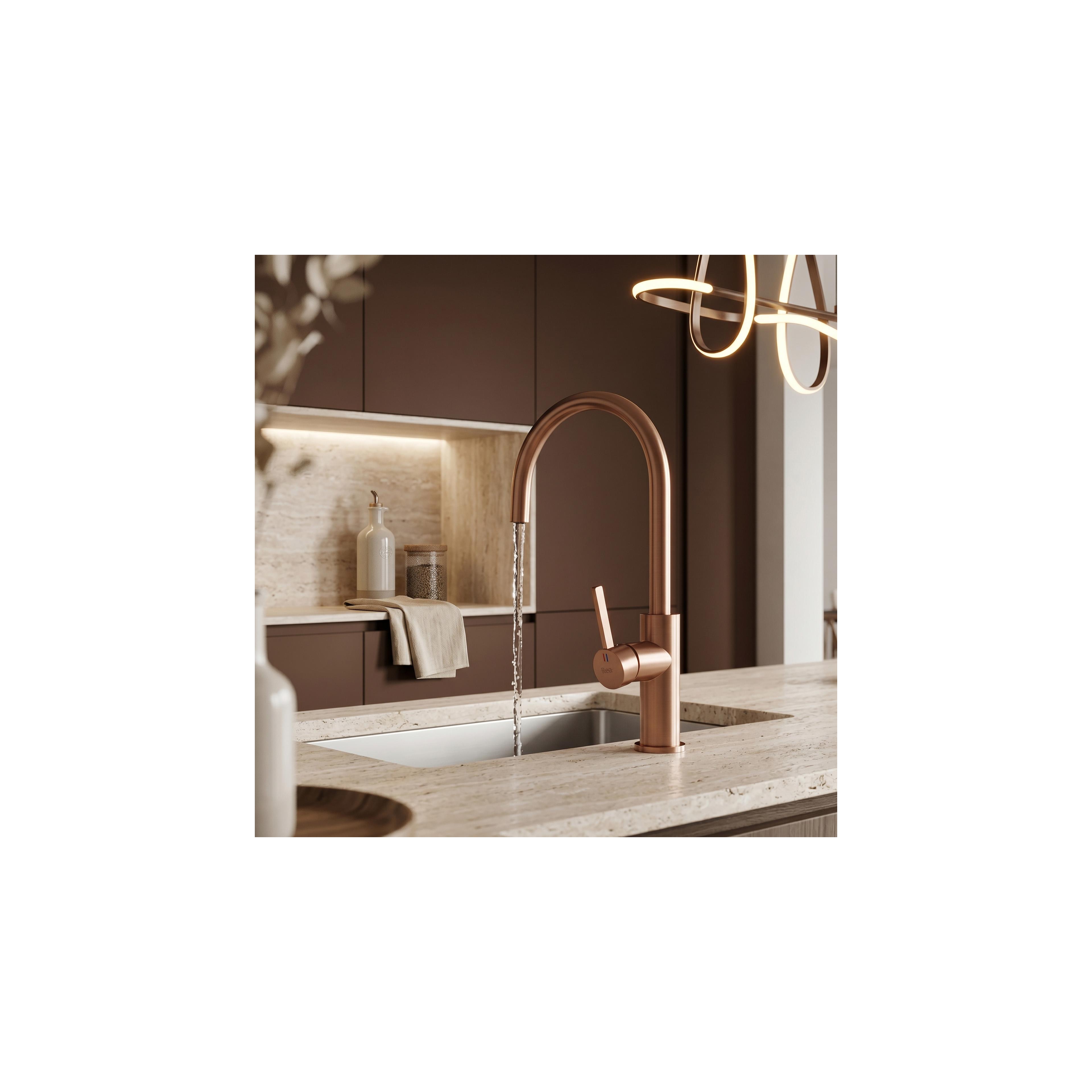 Kitchen faucet REA Rivo Brush Copper
