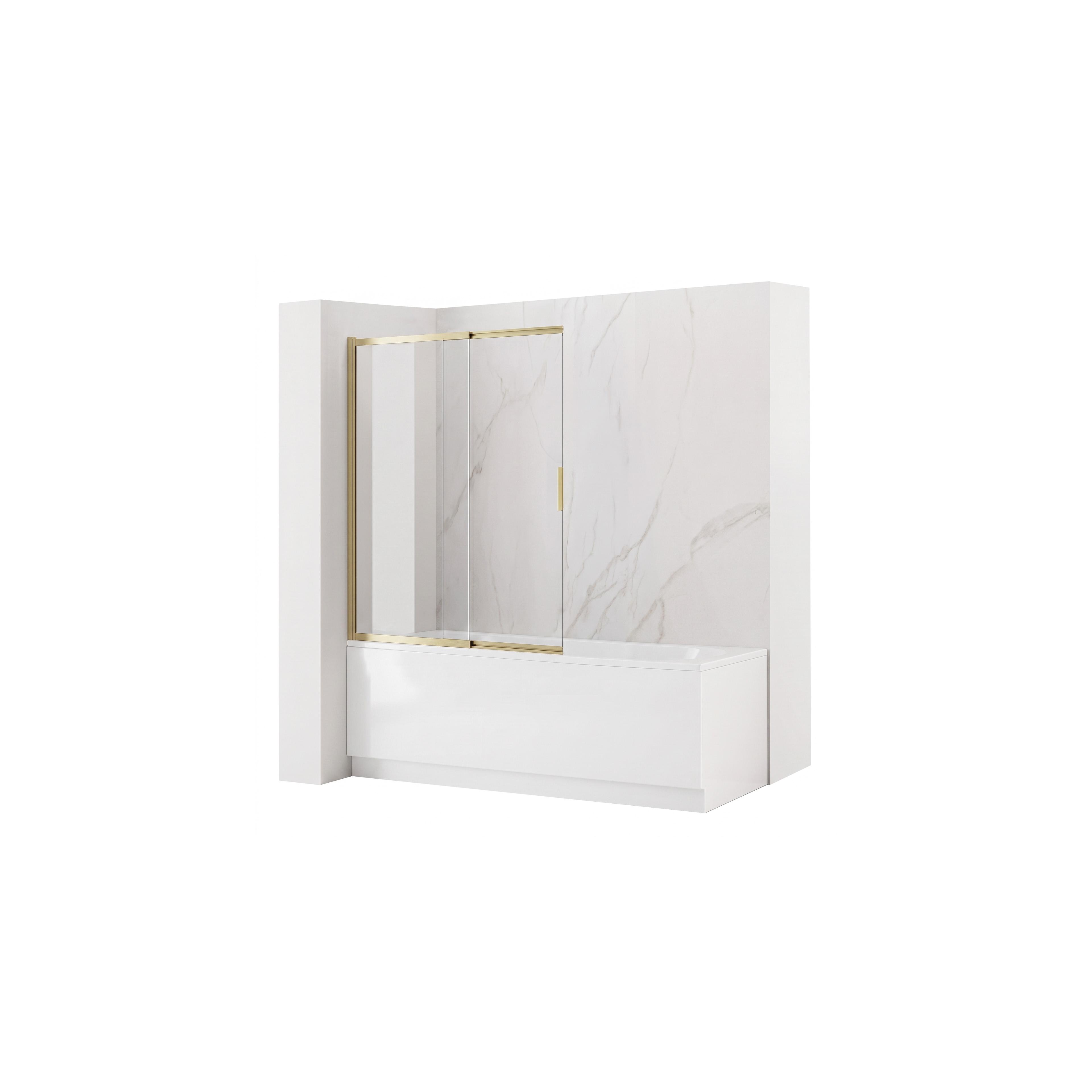 Badekarsskærm skydedør Rea Dario Brush Gold 100