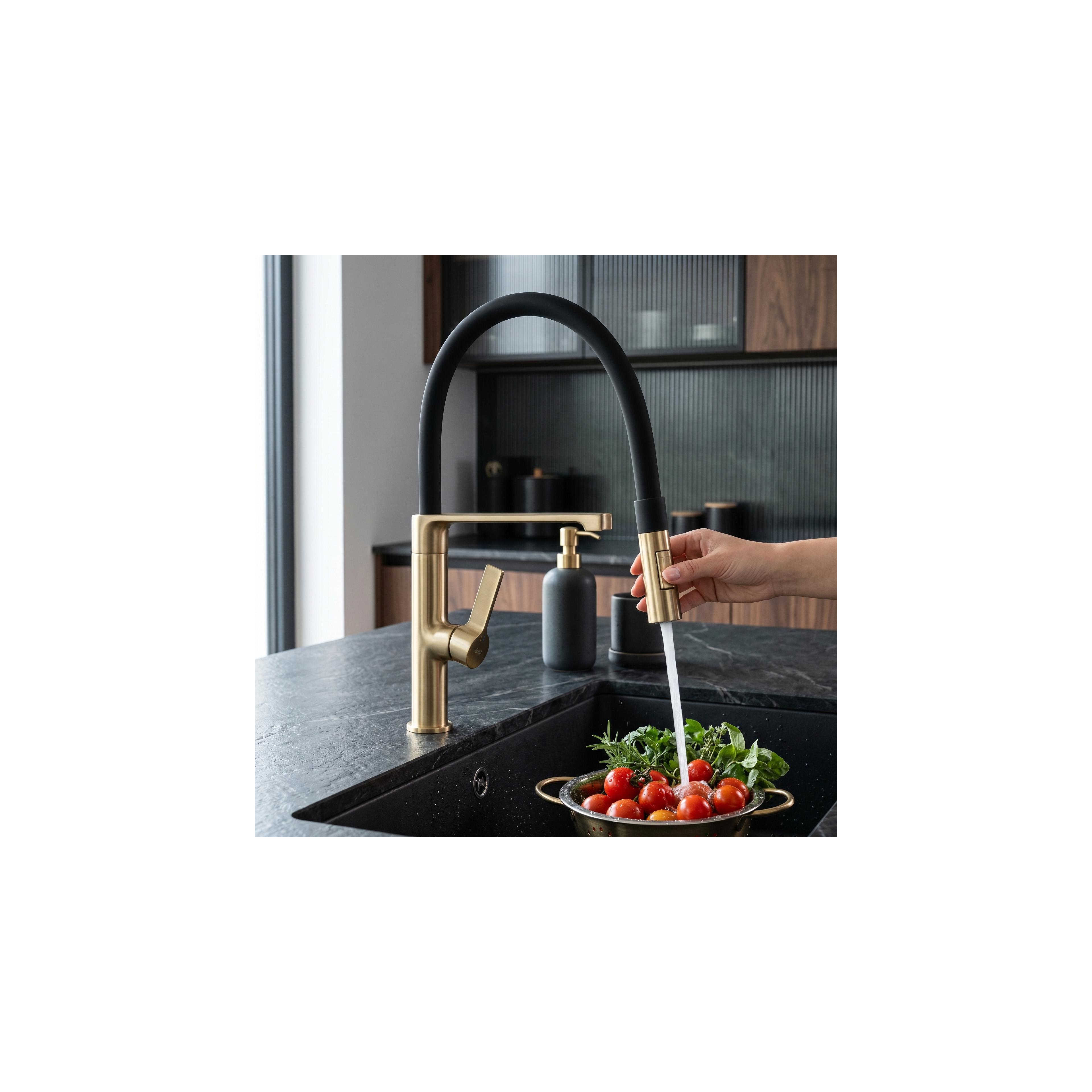 Kitchen faucet REA Lago Brush Gold