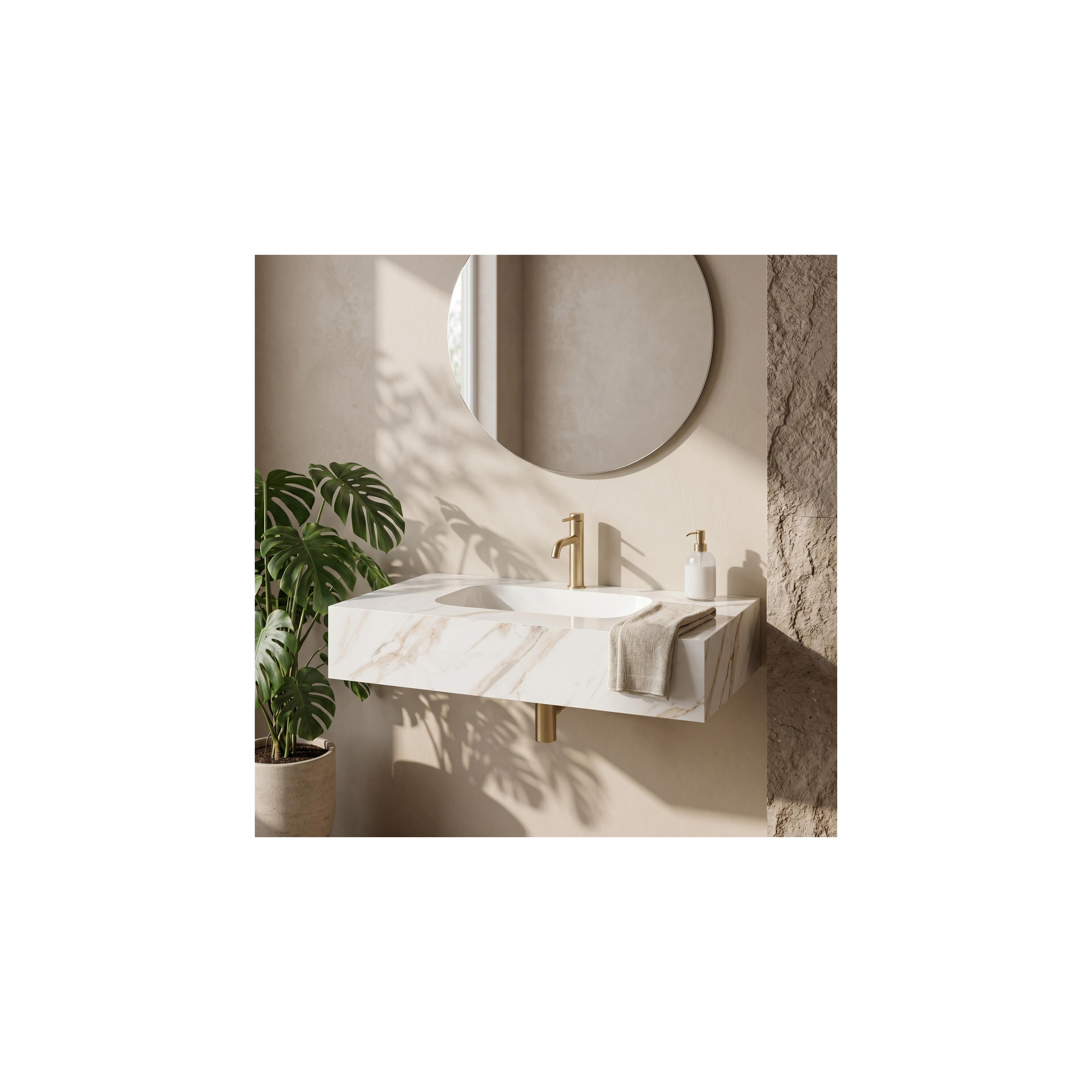 Lavabo suspendu Rea Aresa Grey Gold 80