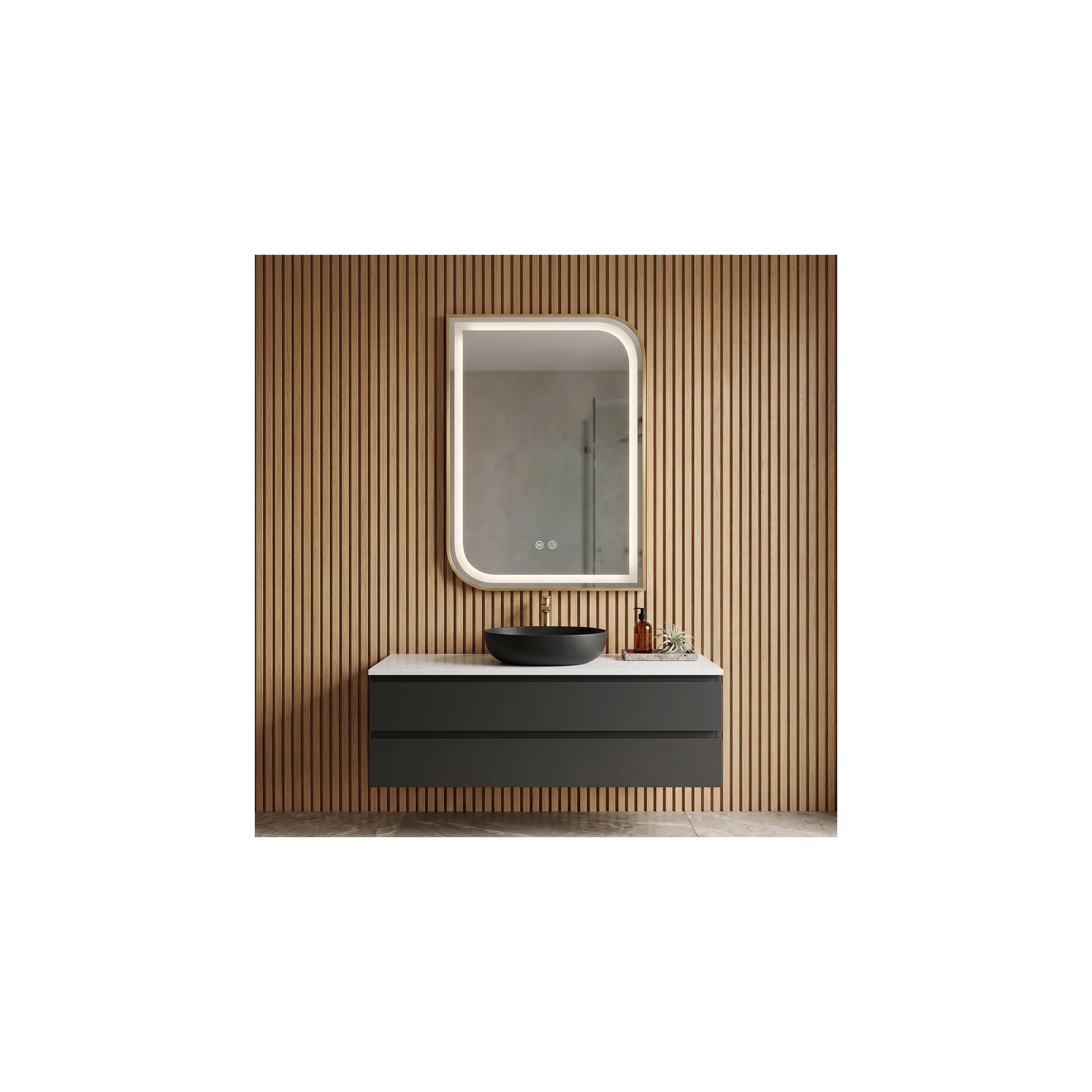 Zrkadlo LED ZONE 70X50 BRUSH GOLD